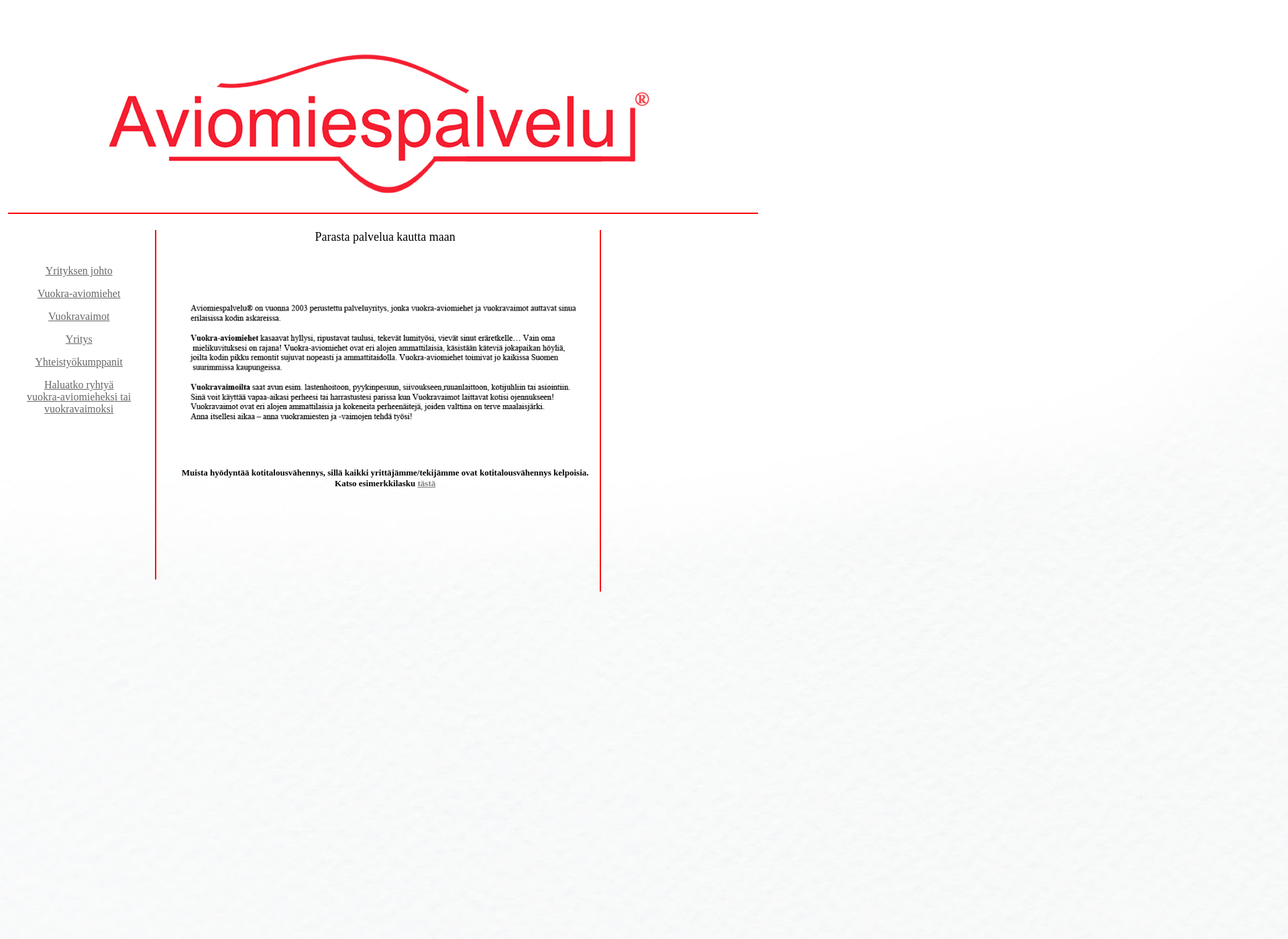 Screenshot for avomiespalvelu.fi