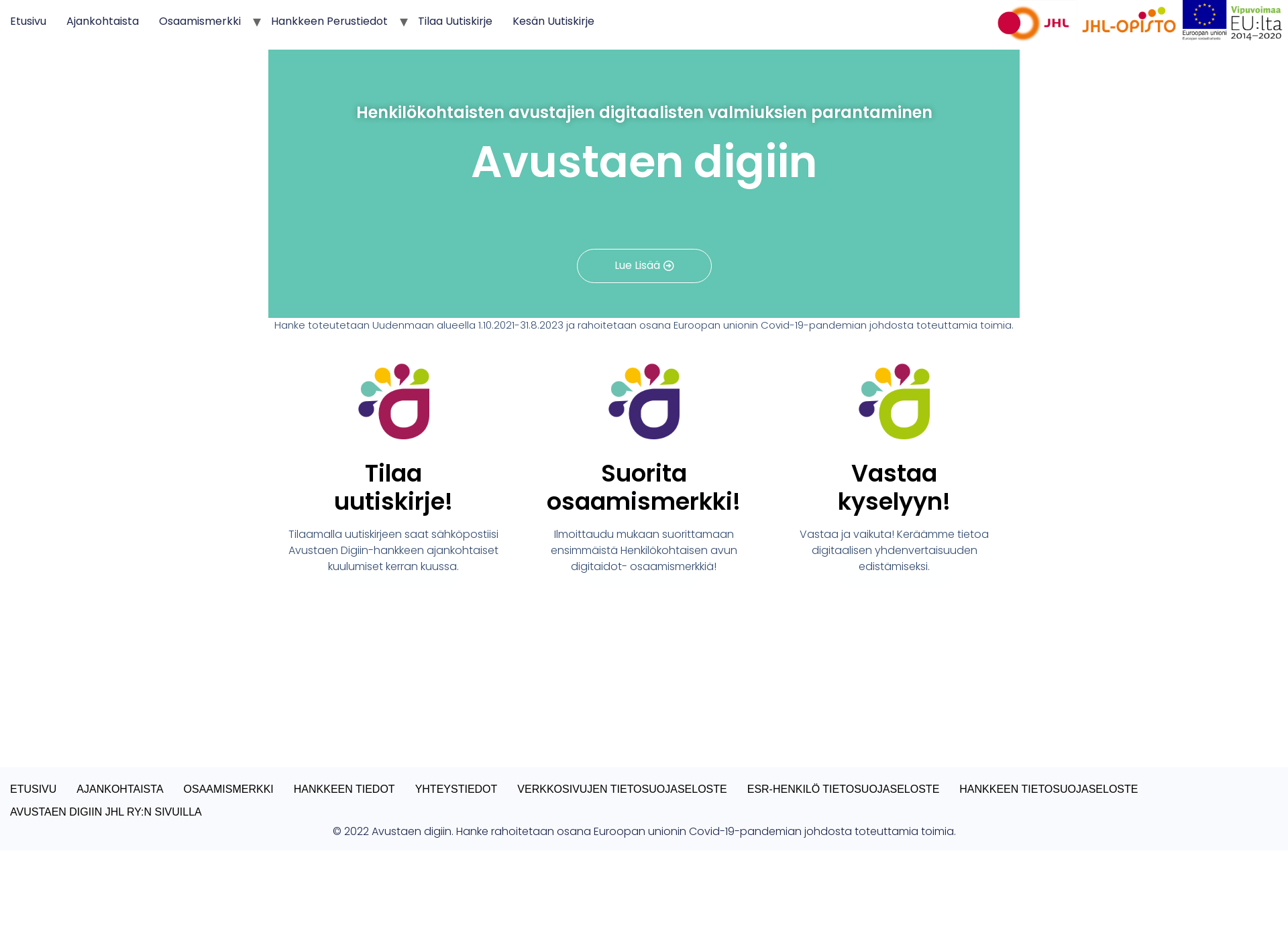 Screenshot for avustaendigiin.fi