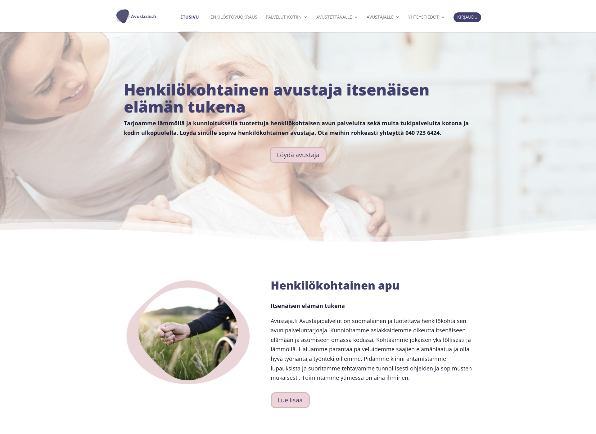 Skärmdump för avustaja.fi