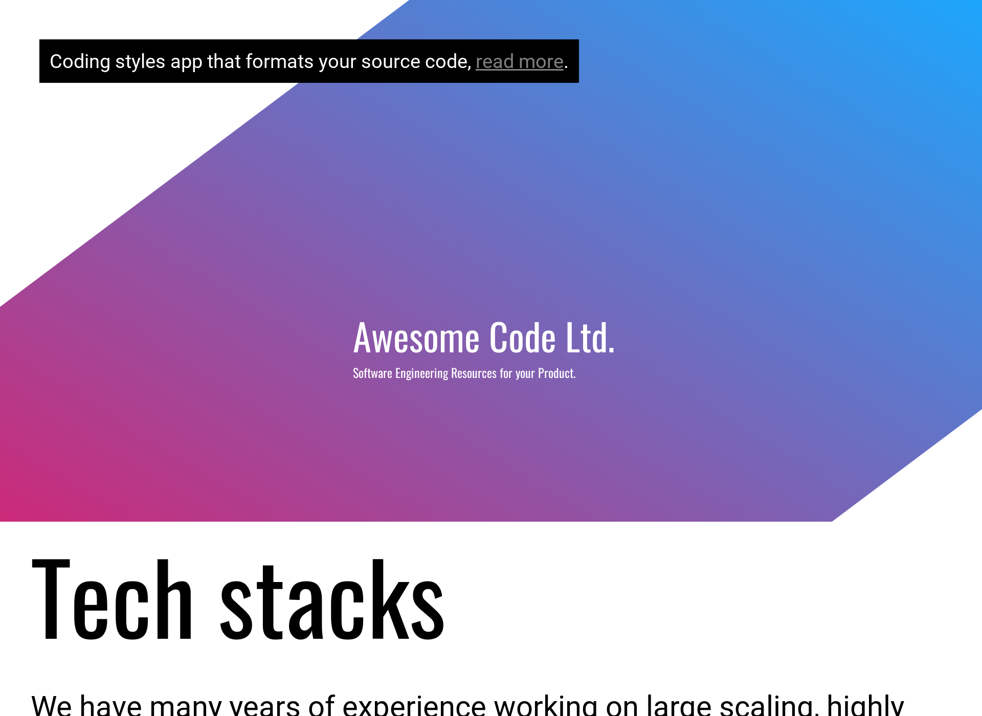 Skärmdump för awesome-code.com