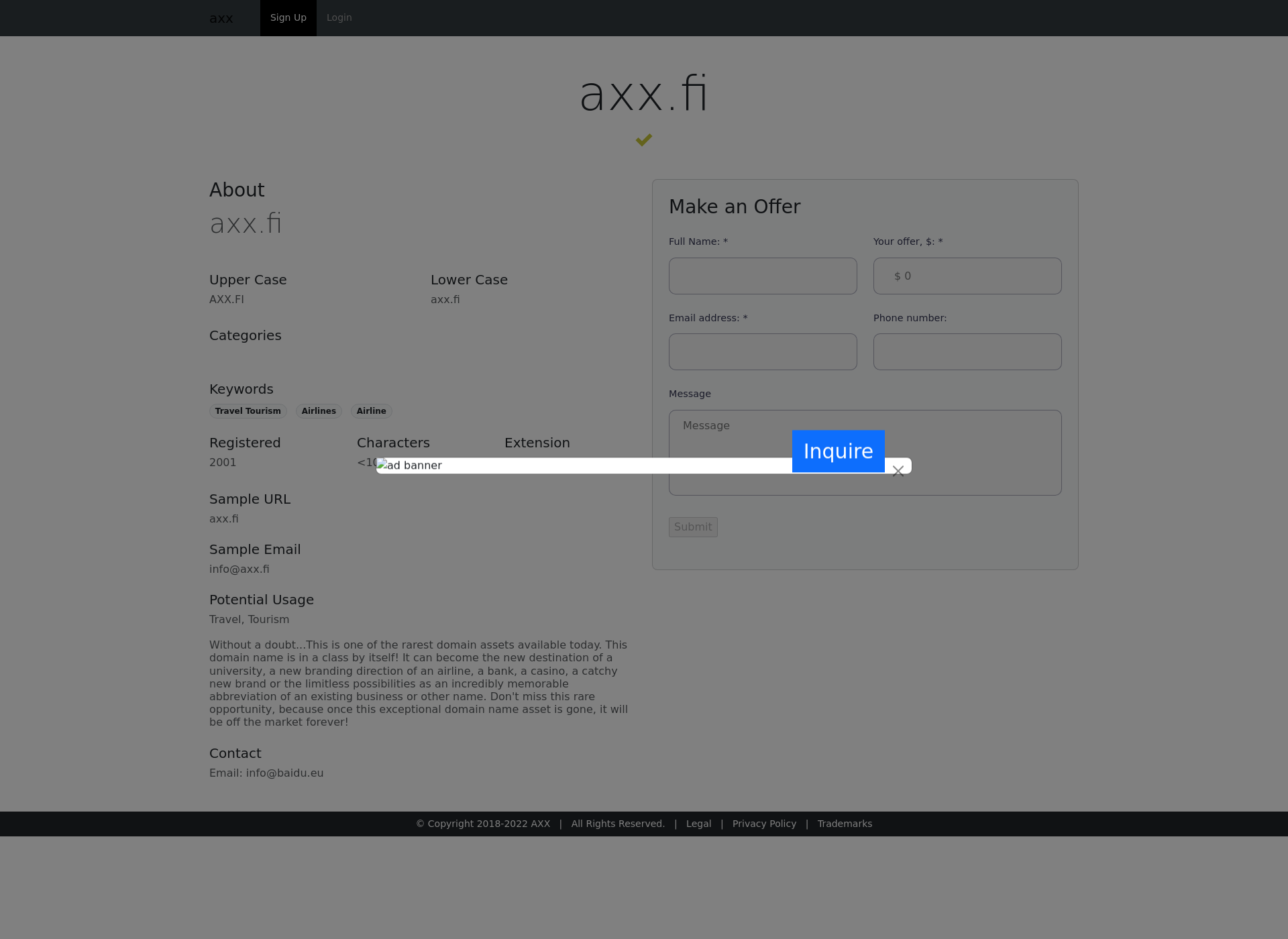 Skärmdump för axx.fi