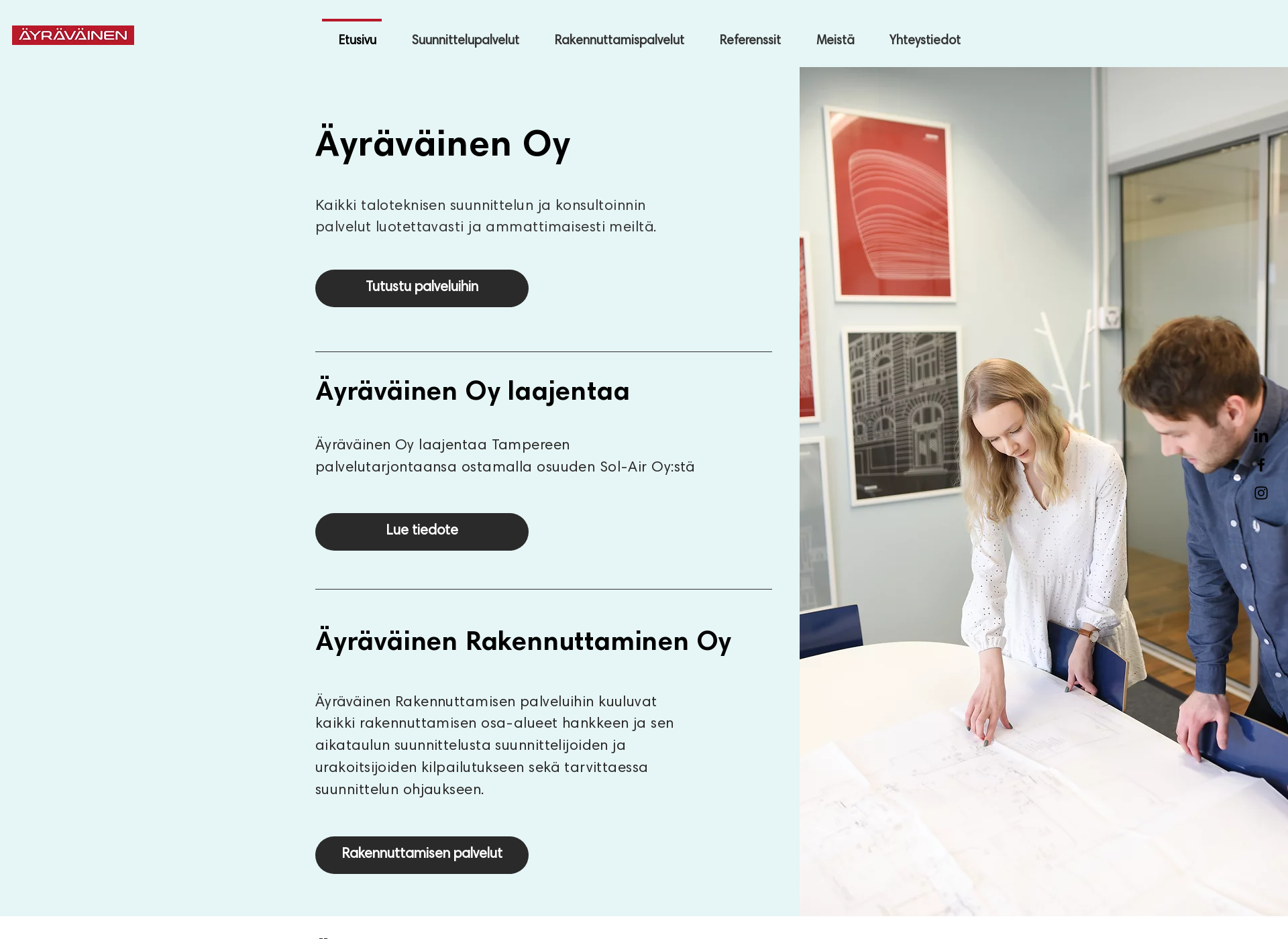 Skärmdump för ayravainen.fi