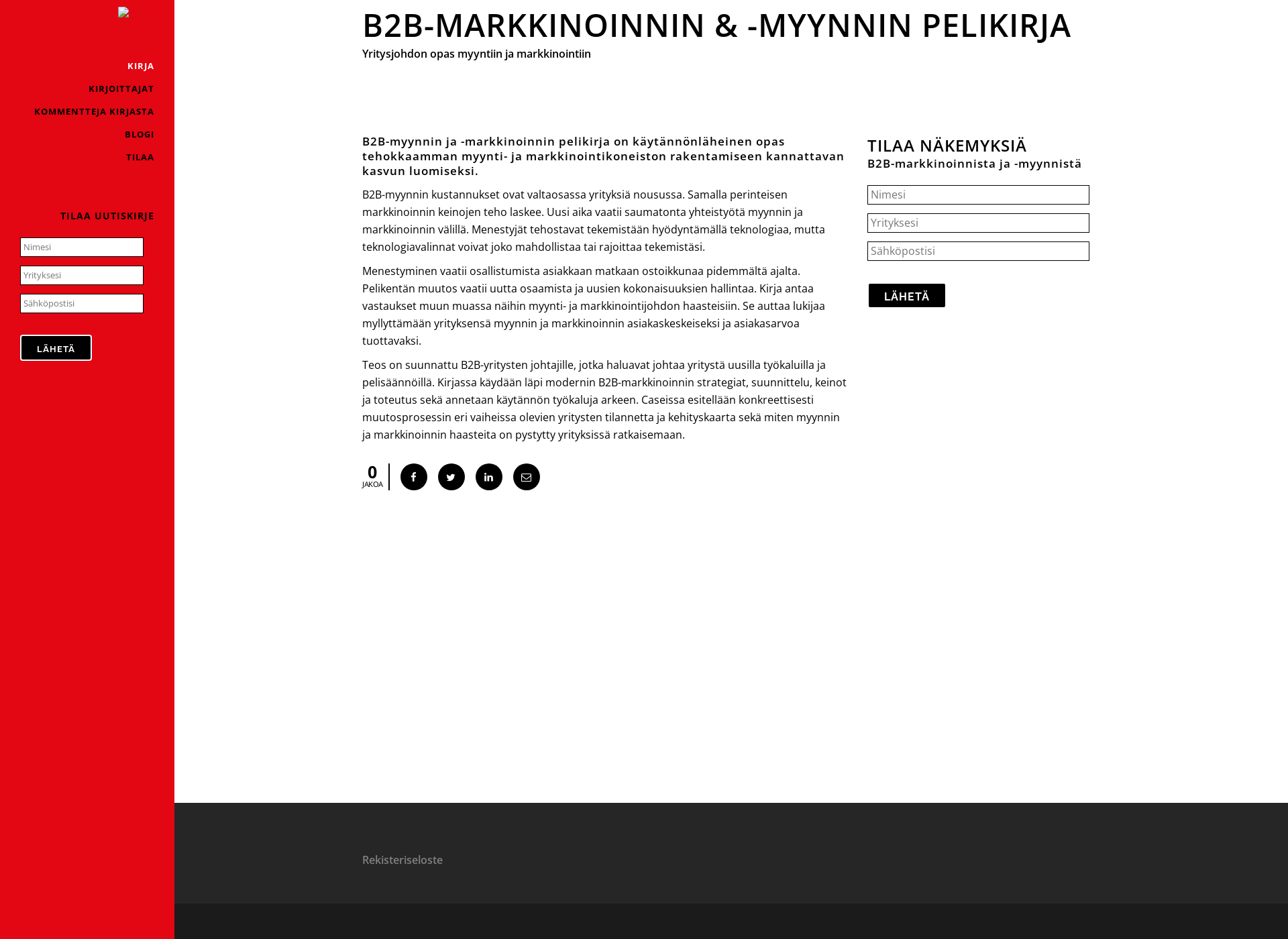 Screenshot for b2bpelikirja.fi