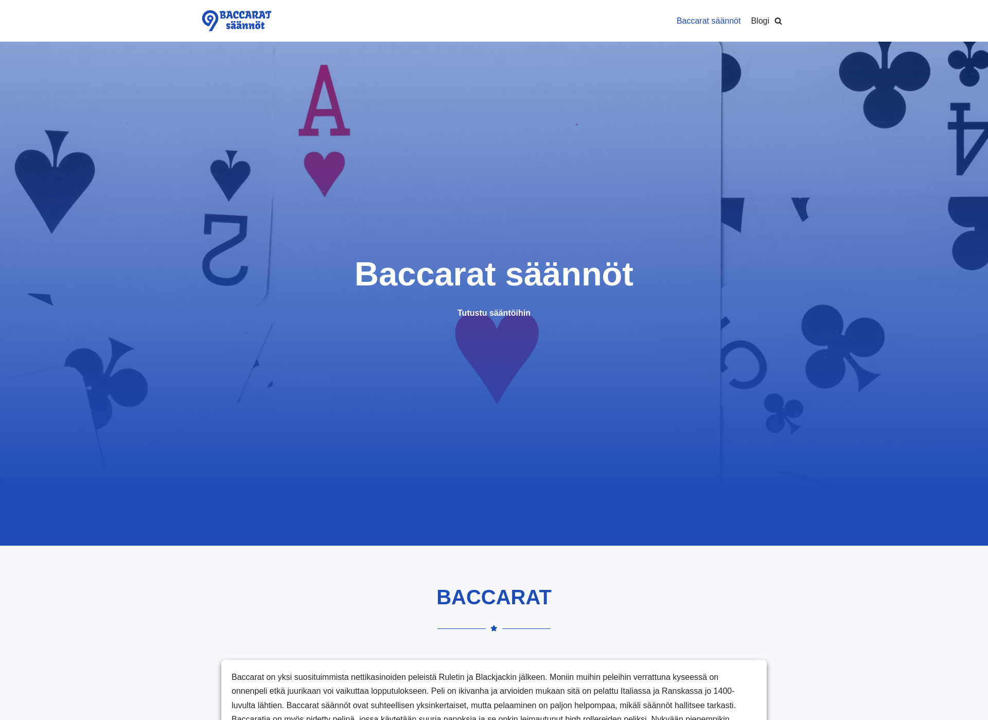 Screenshot for baccaratsäännöt.fi