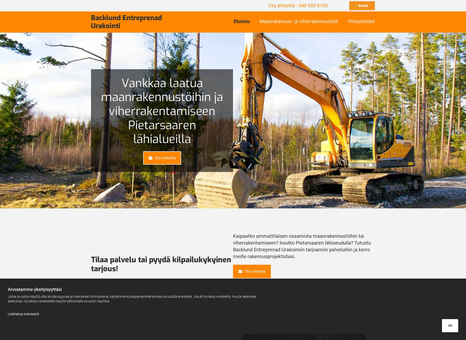 Screenshot for backlundentreprenad.fi