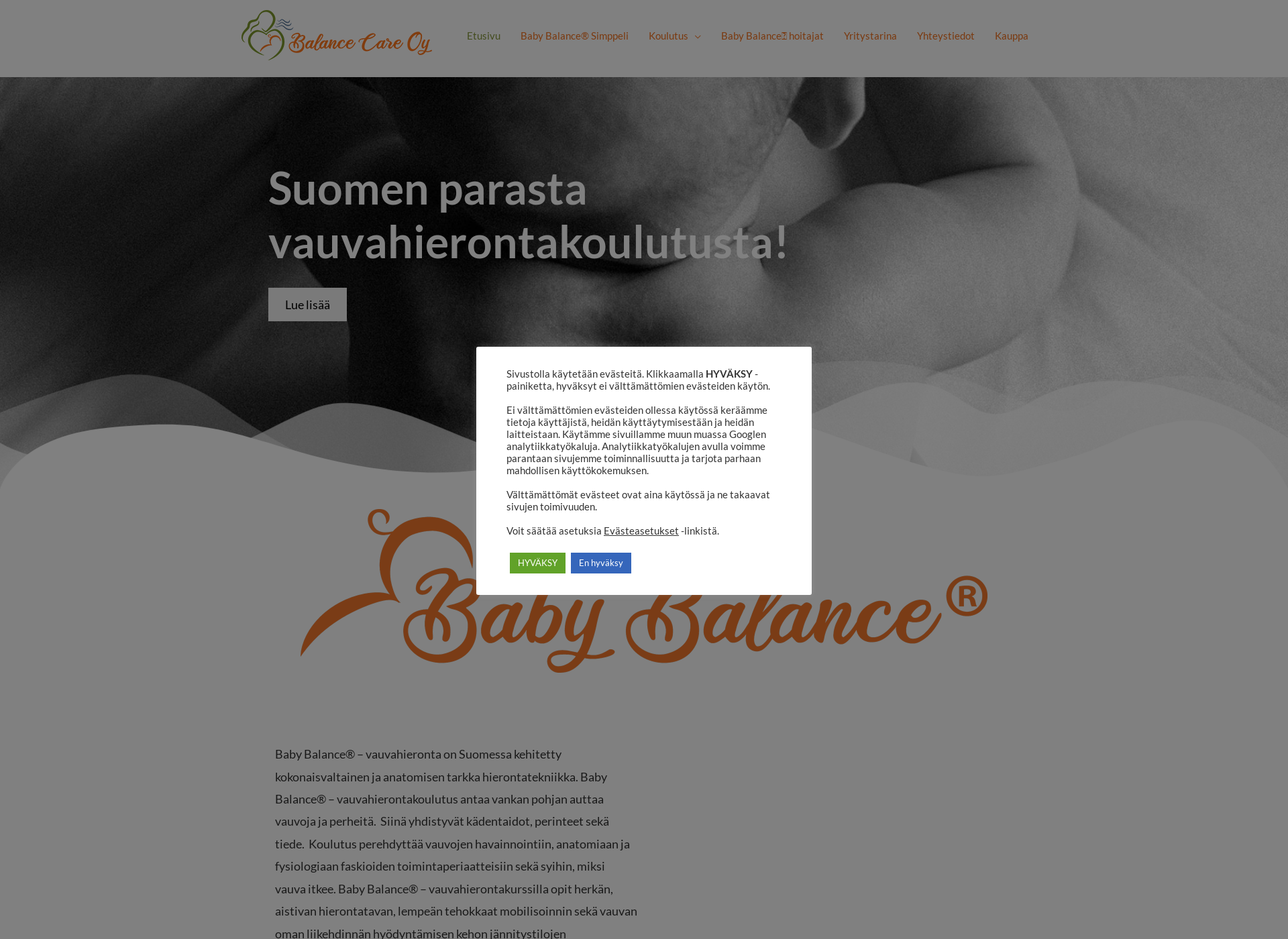 Skärmdump för balancecare.fi