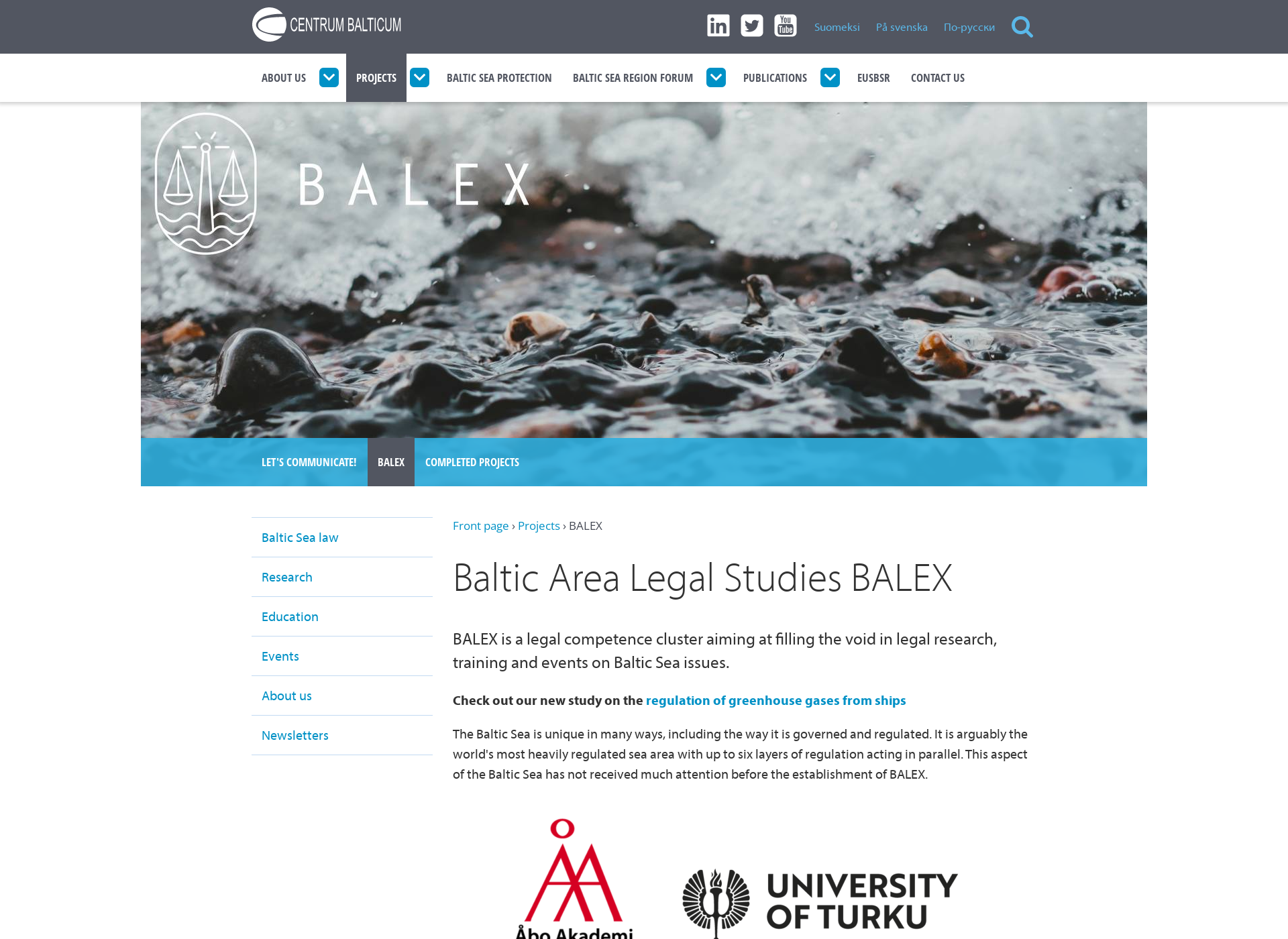 Skärmdump för balex.fi