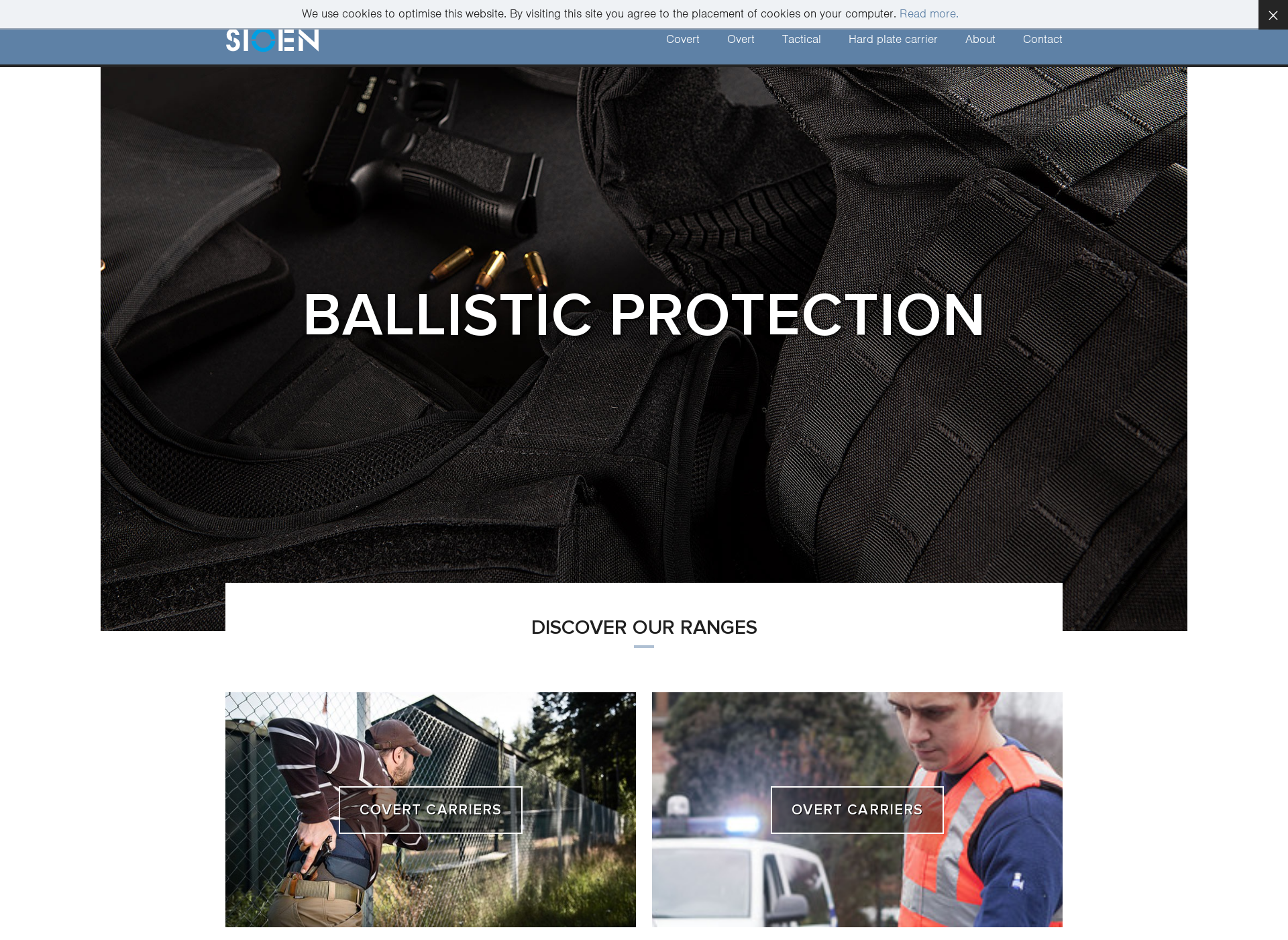 Skärmdump för ballistic-protection.fi