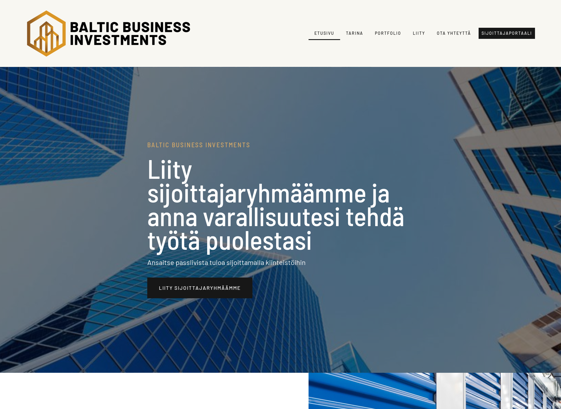 Skärmdump för balticbusinessinvestments.fi