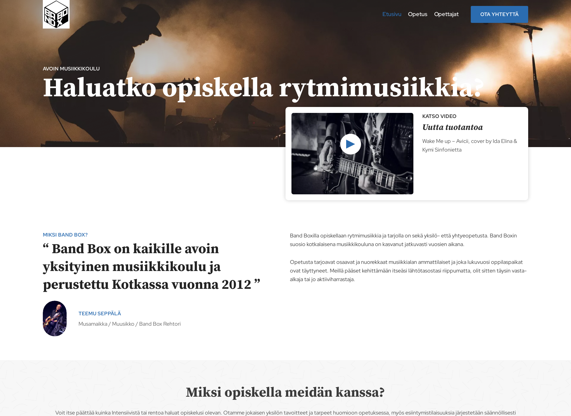 Skärmdump för bandbox.fi