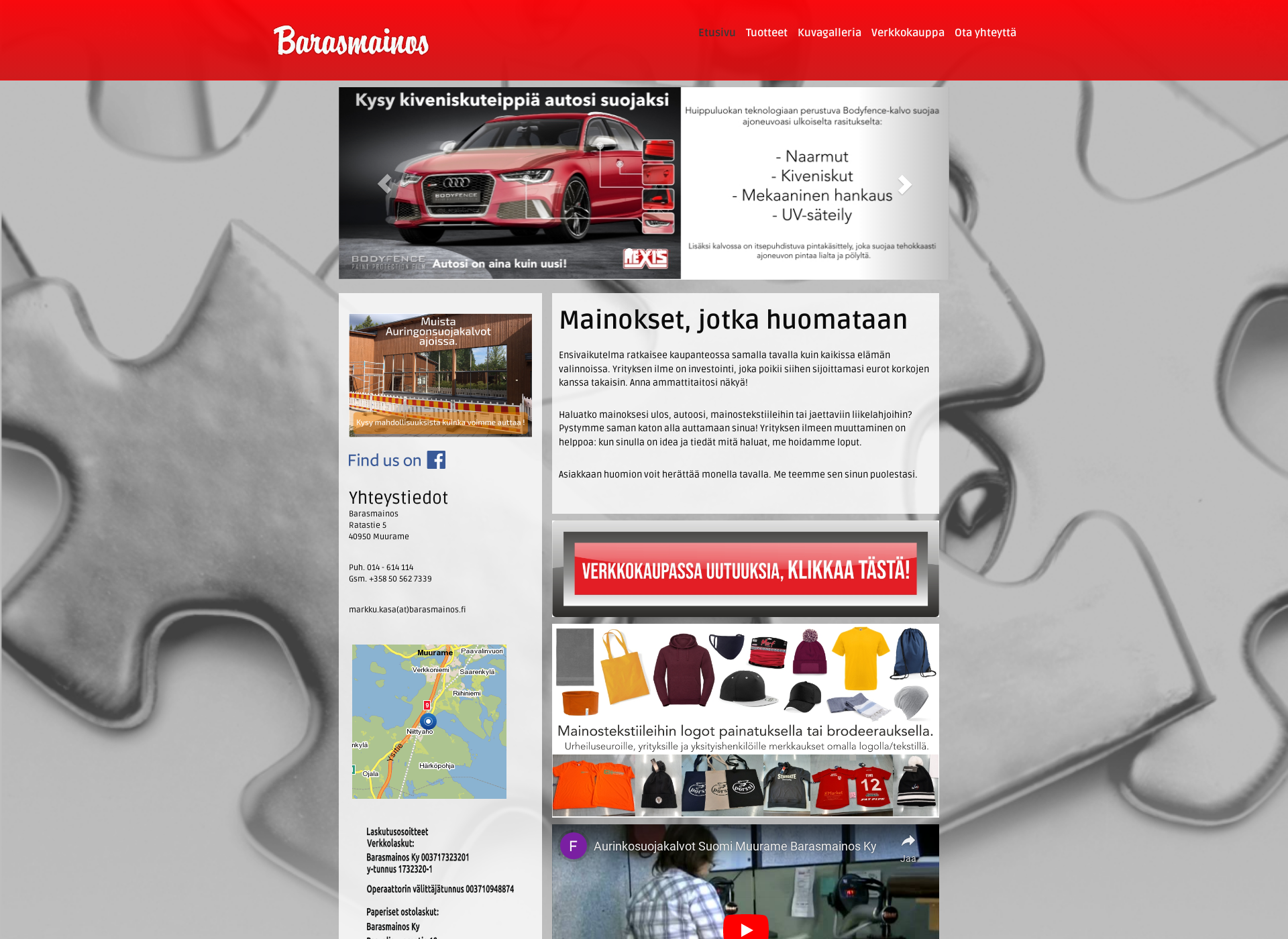 Skärmdump för barasmainos.fi