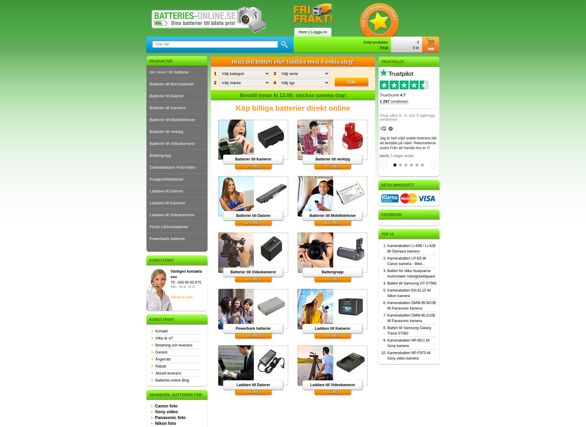 Screenshot for batteries-online.fi
