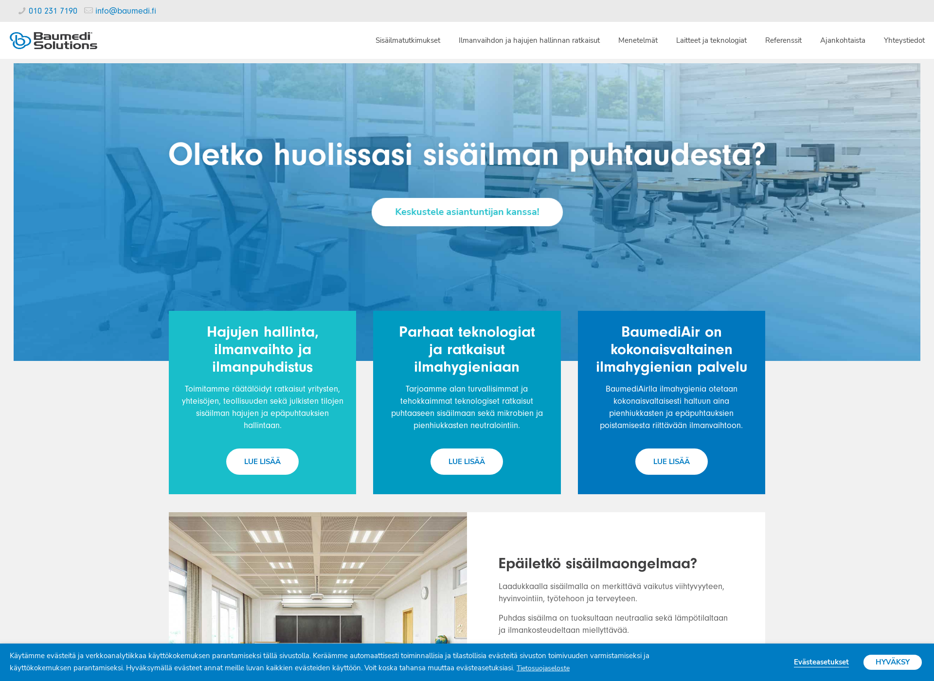 Skärmdump för baumedisolutions.fi