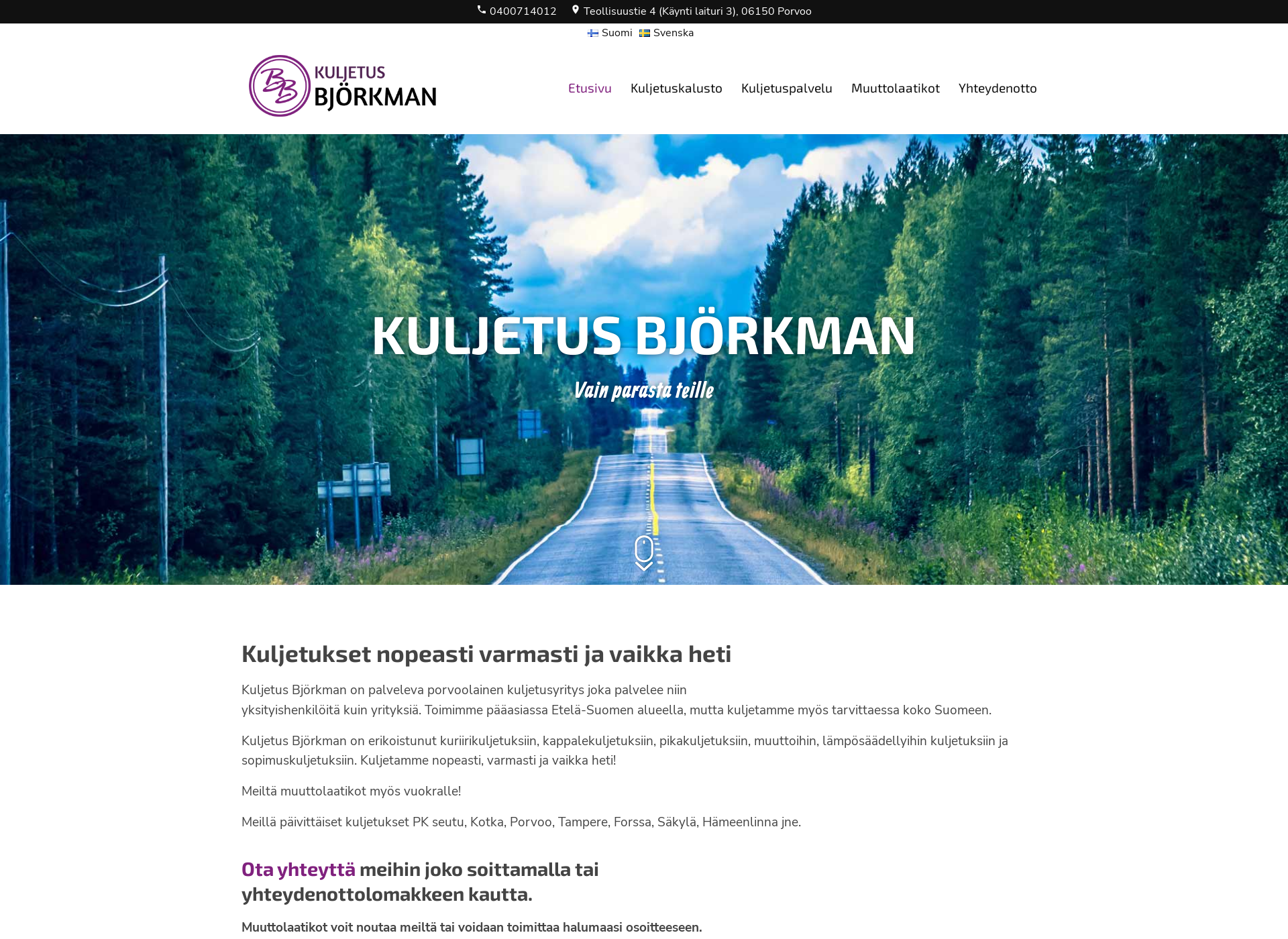 Screenshot for bbkuljetus.fi