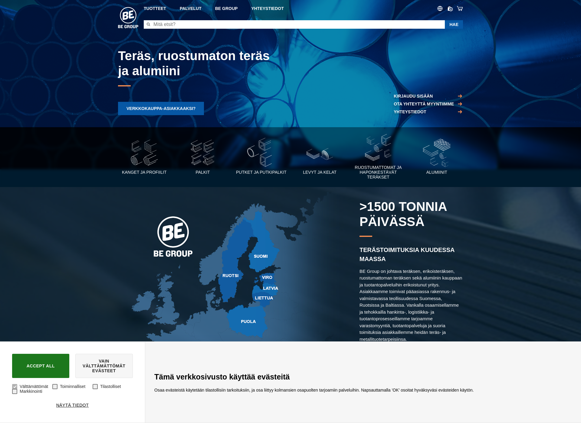 Skärmdump för be-group.fi