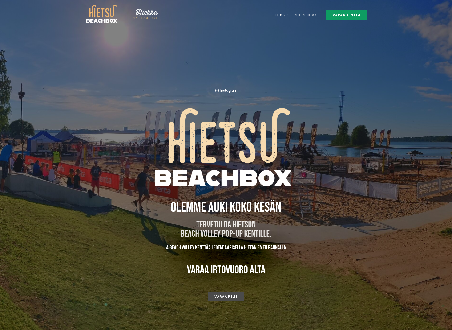 Skärmdump för beachbox.fi