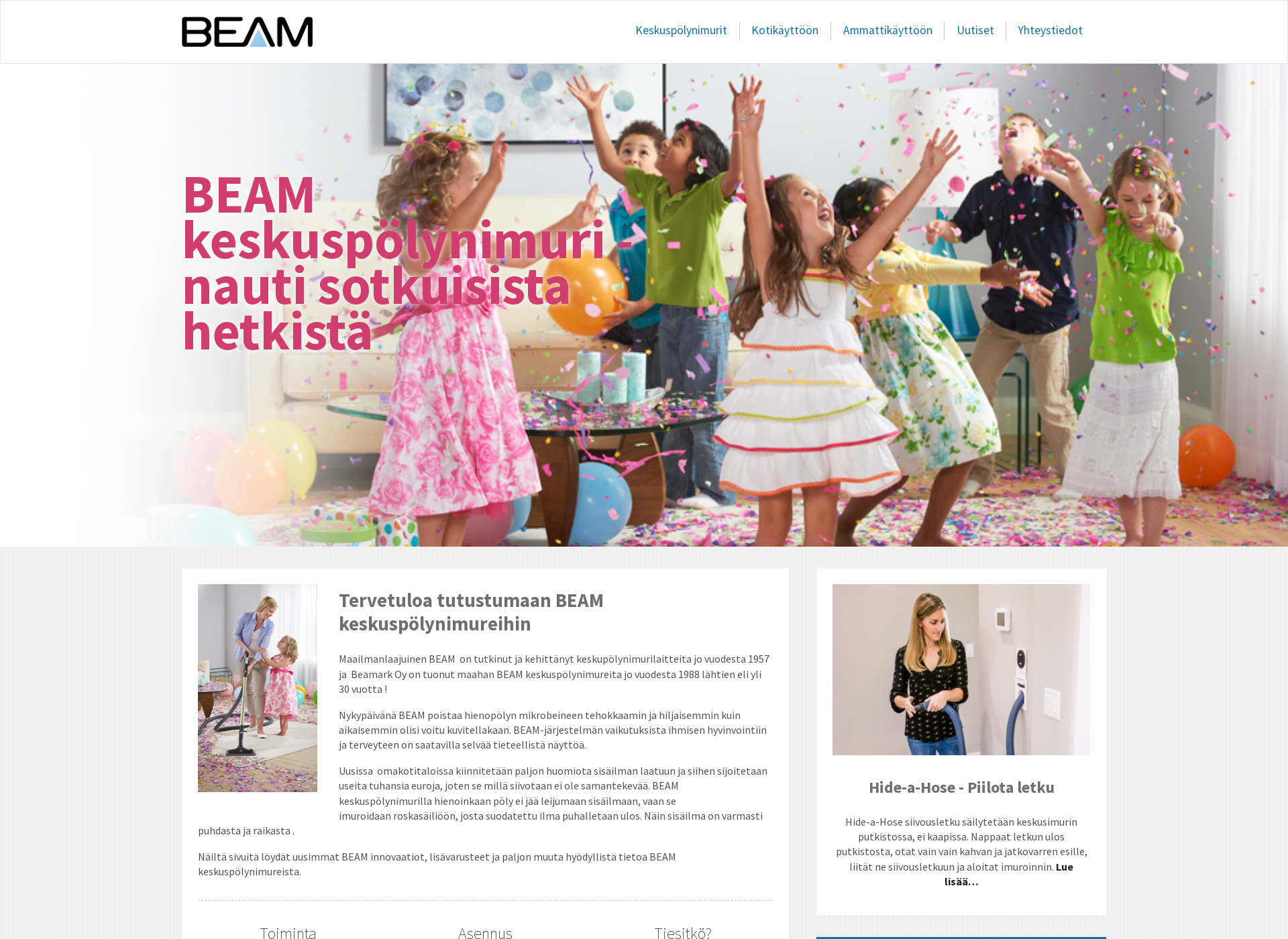 Skärmdump för beam.fi