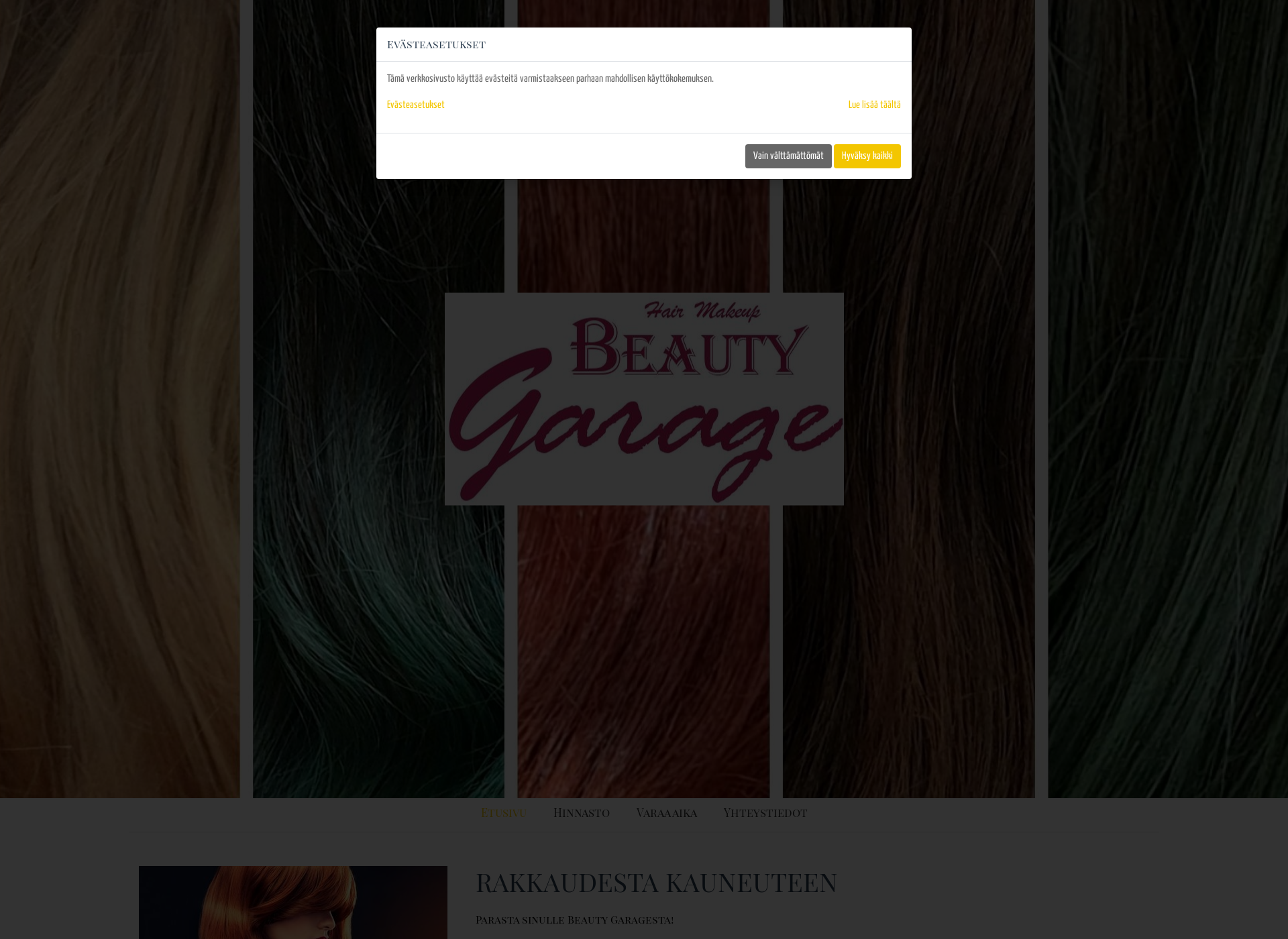 Screenshot for beautygarage.fi