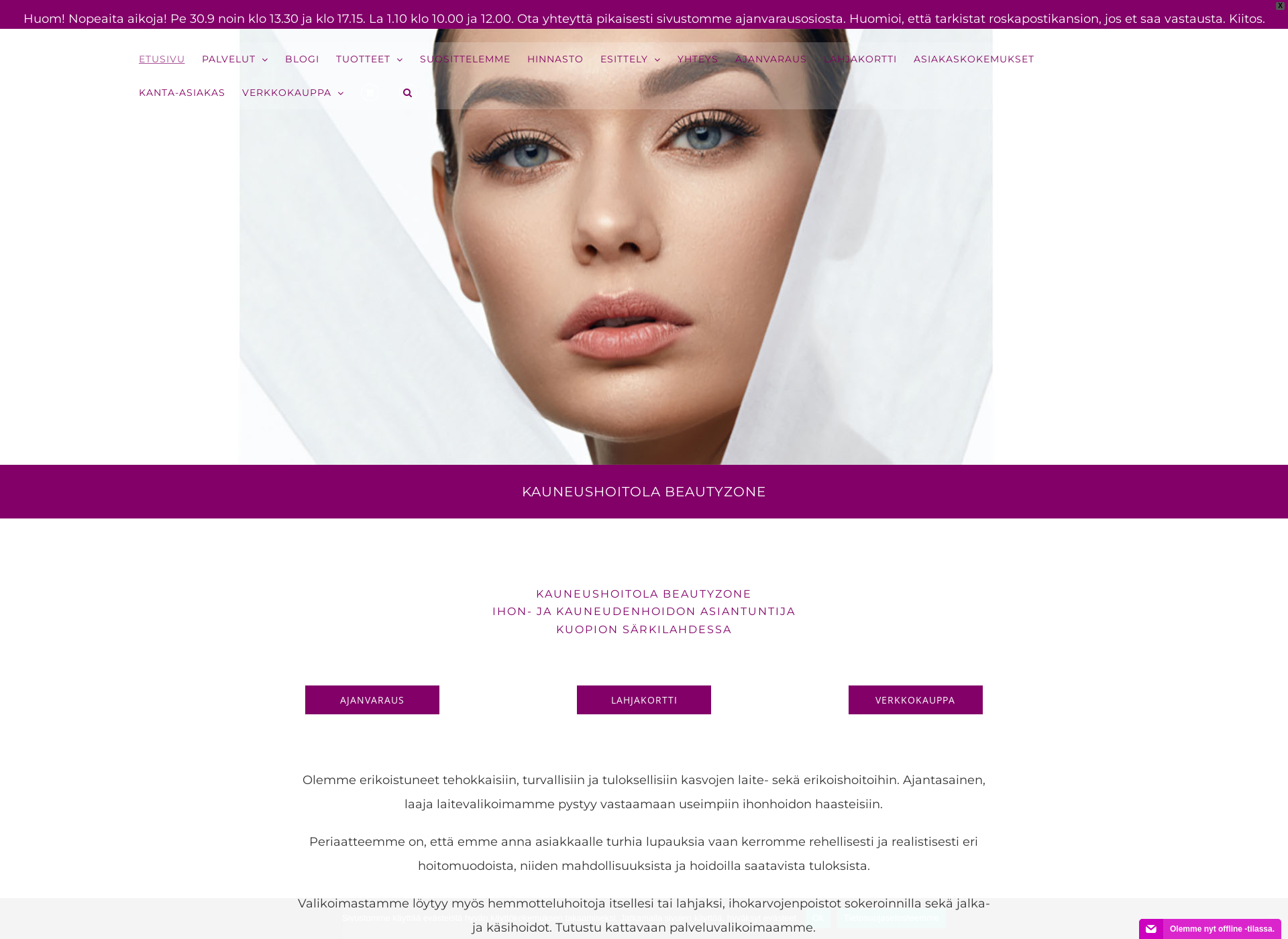 Screenshot for beautyzone.fi