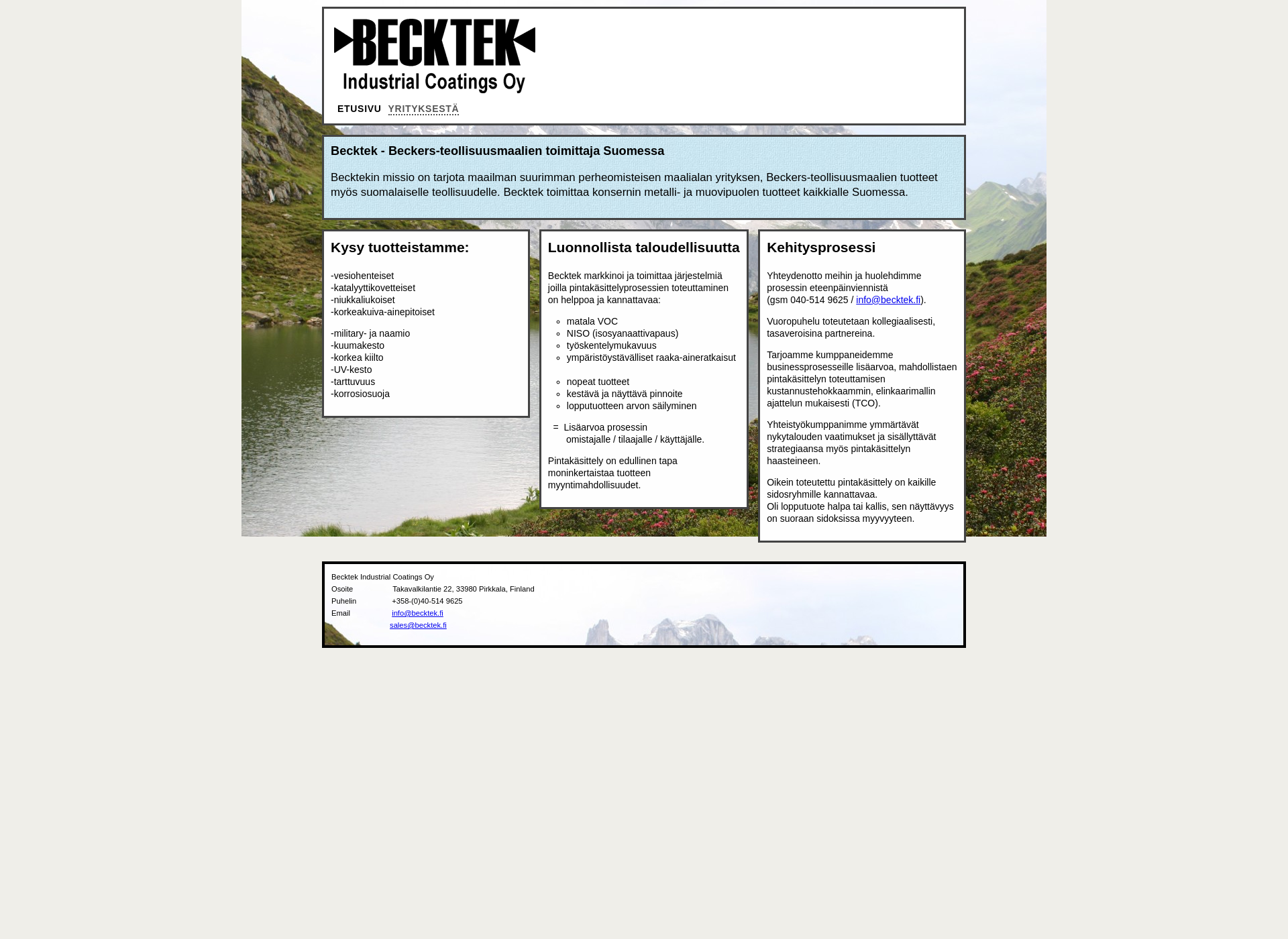 Screenshot for becktek.fi