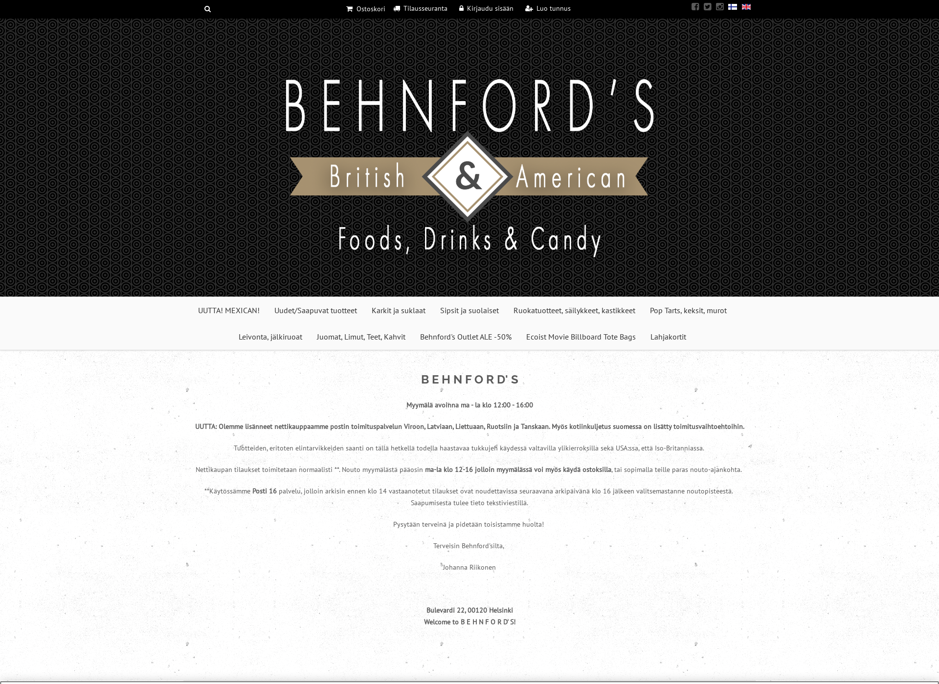 Screenshot for behnfords.fi