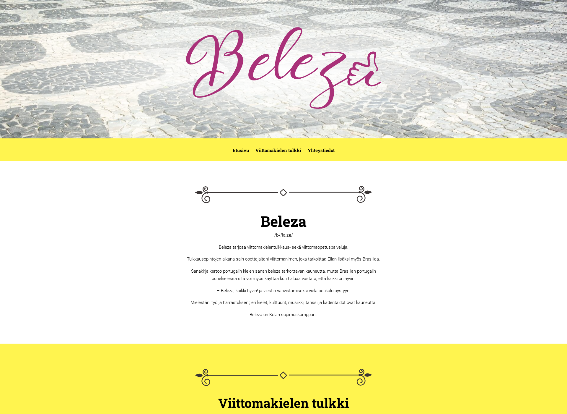Skärmdump för beleza.fi