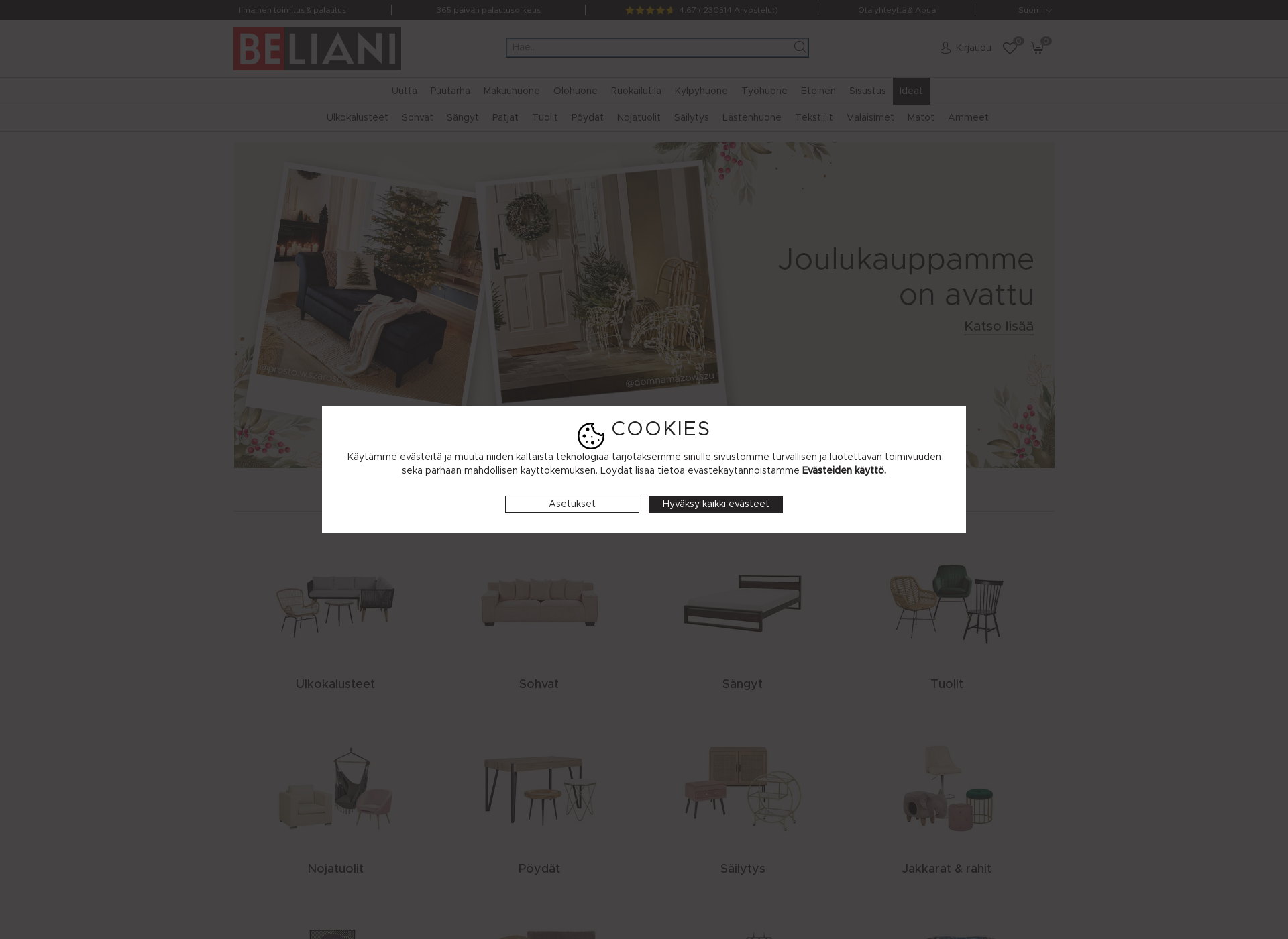 Screenshot for beliani.fi
