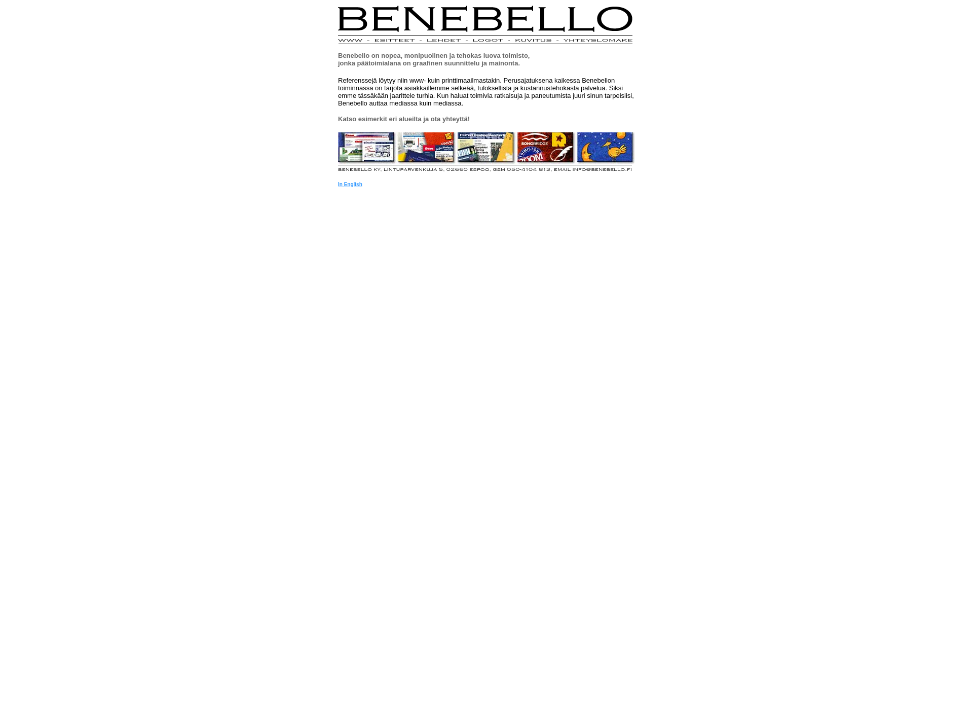 Skärmdump för benebello.fi