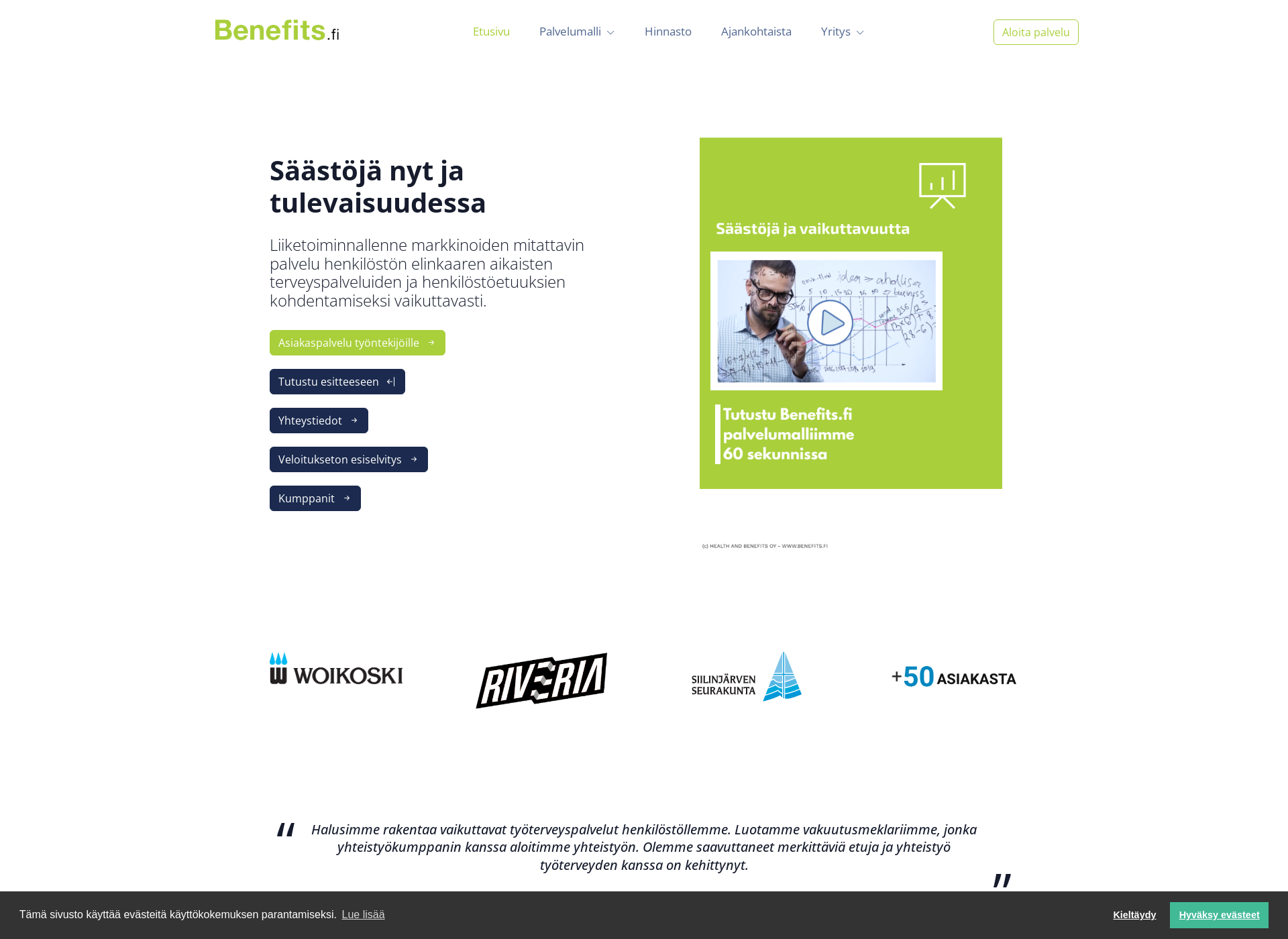 Skärmdump för benefits.fi