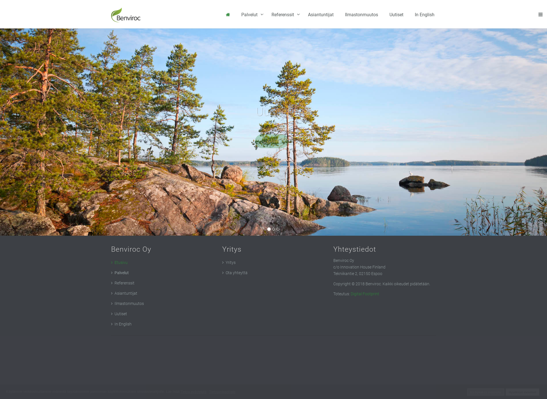 Skärmdump för benviroc.fi