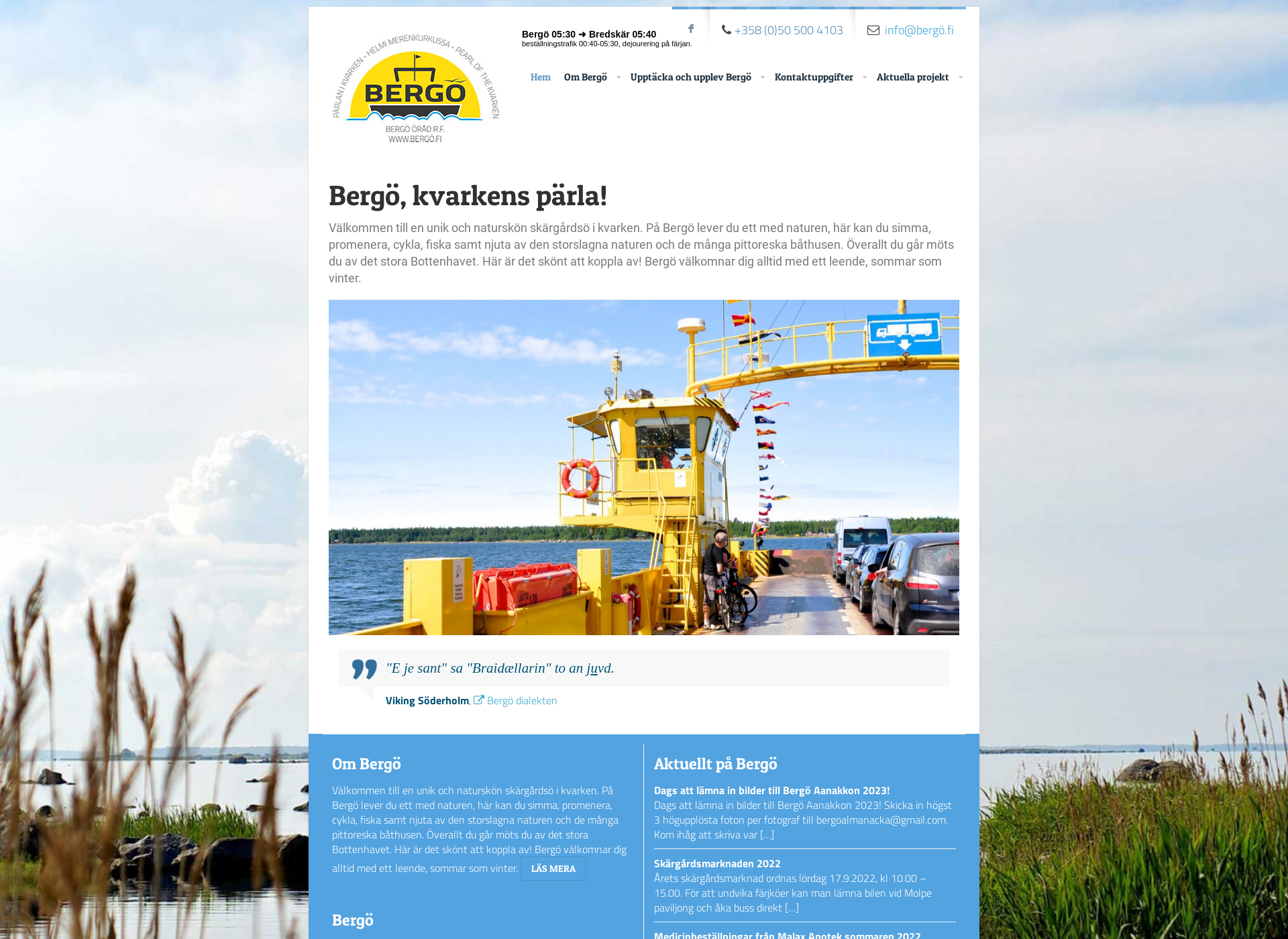 Screenshot for bergö.fi