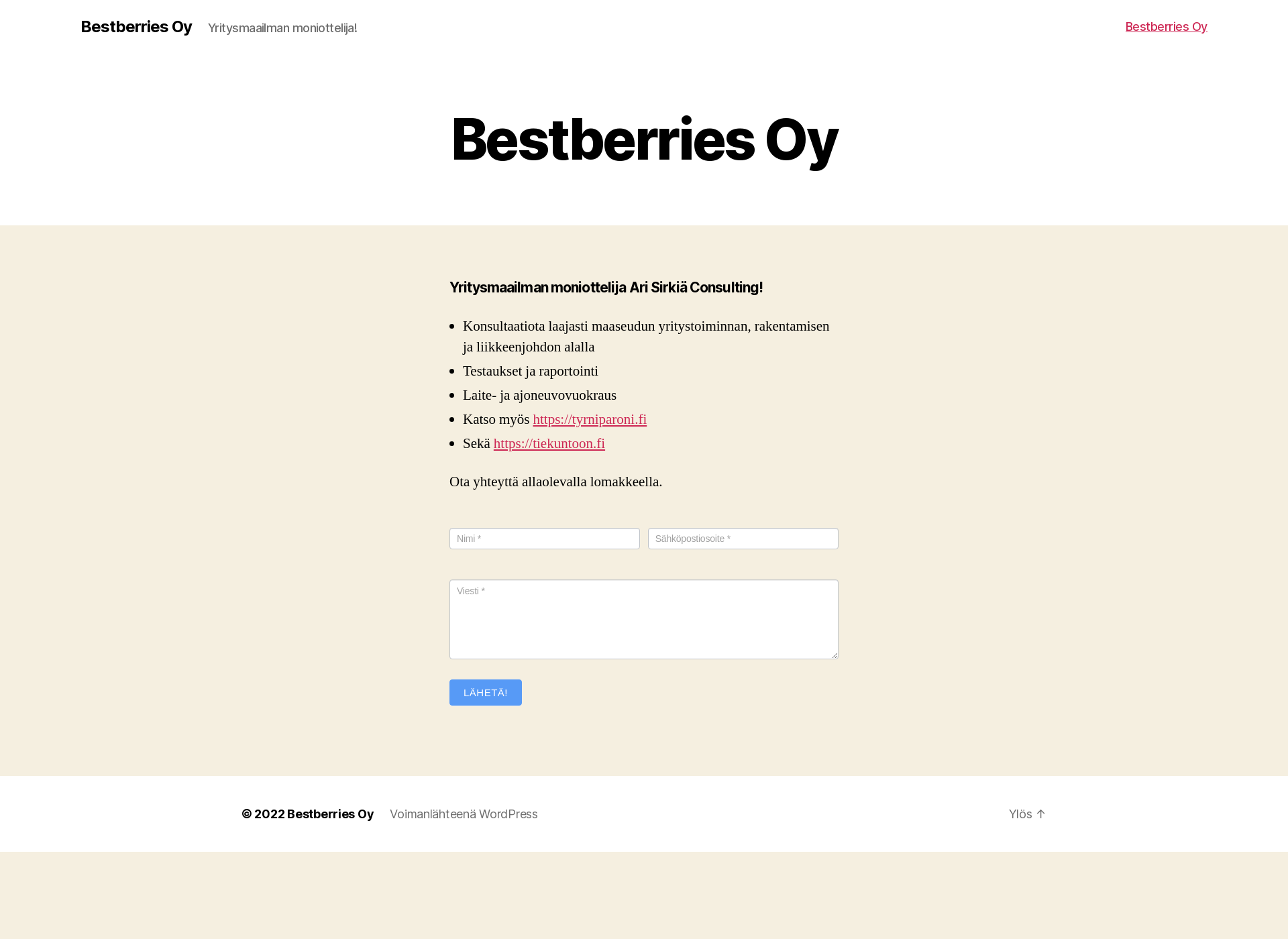 Skärmdump för bestberries.fi