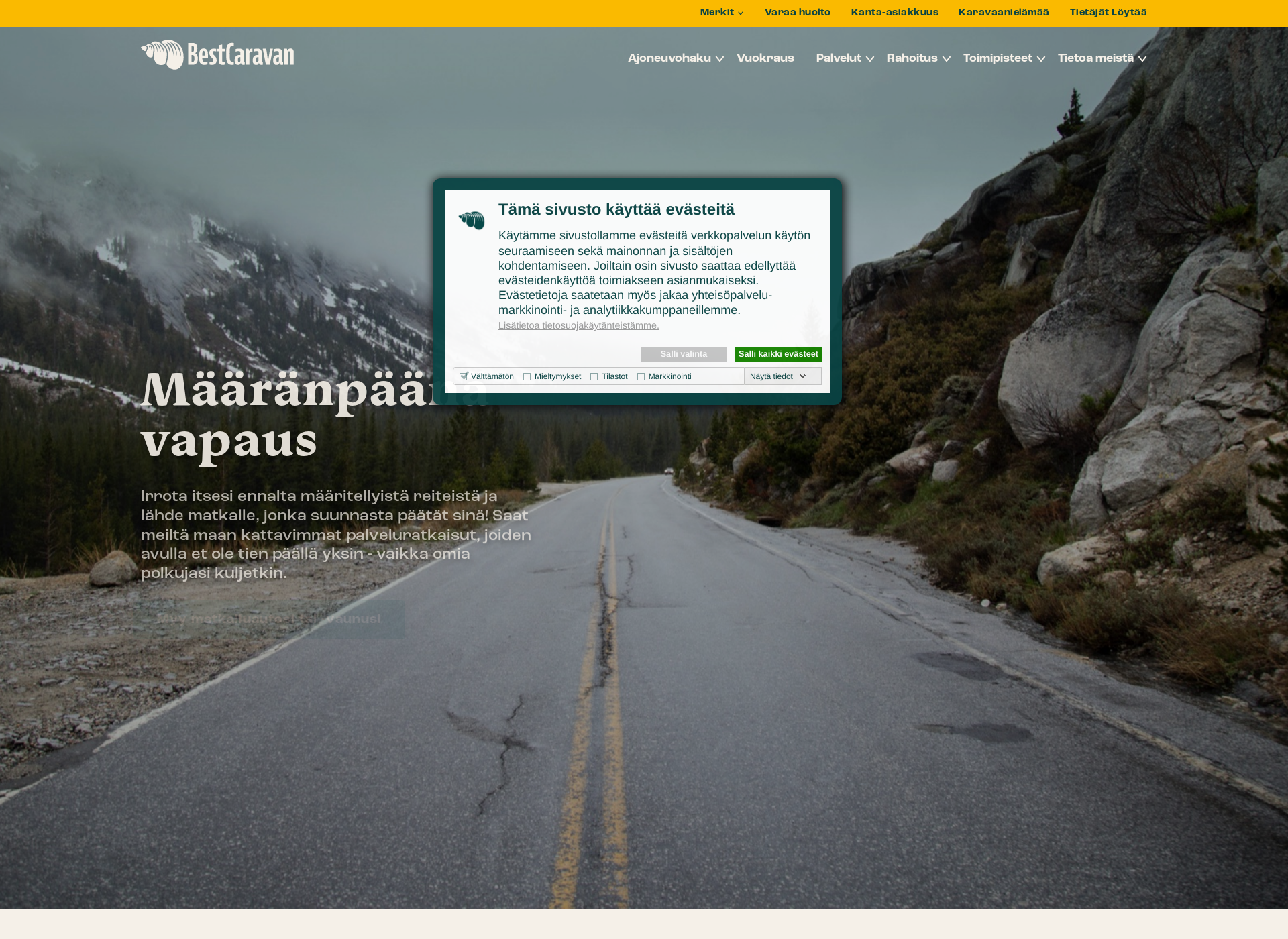 Screenshot for bestcaravan.fi
