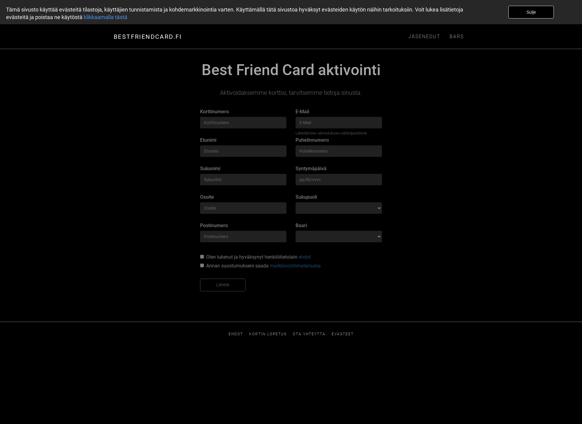 Skärmdump för bestfriendcard.fi