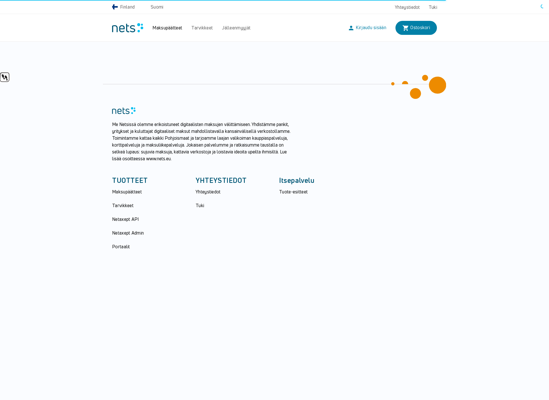 Skärmdump för betalingsterminal.fi