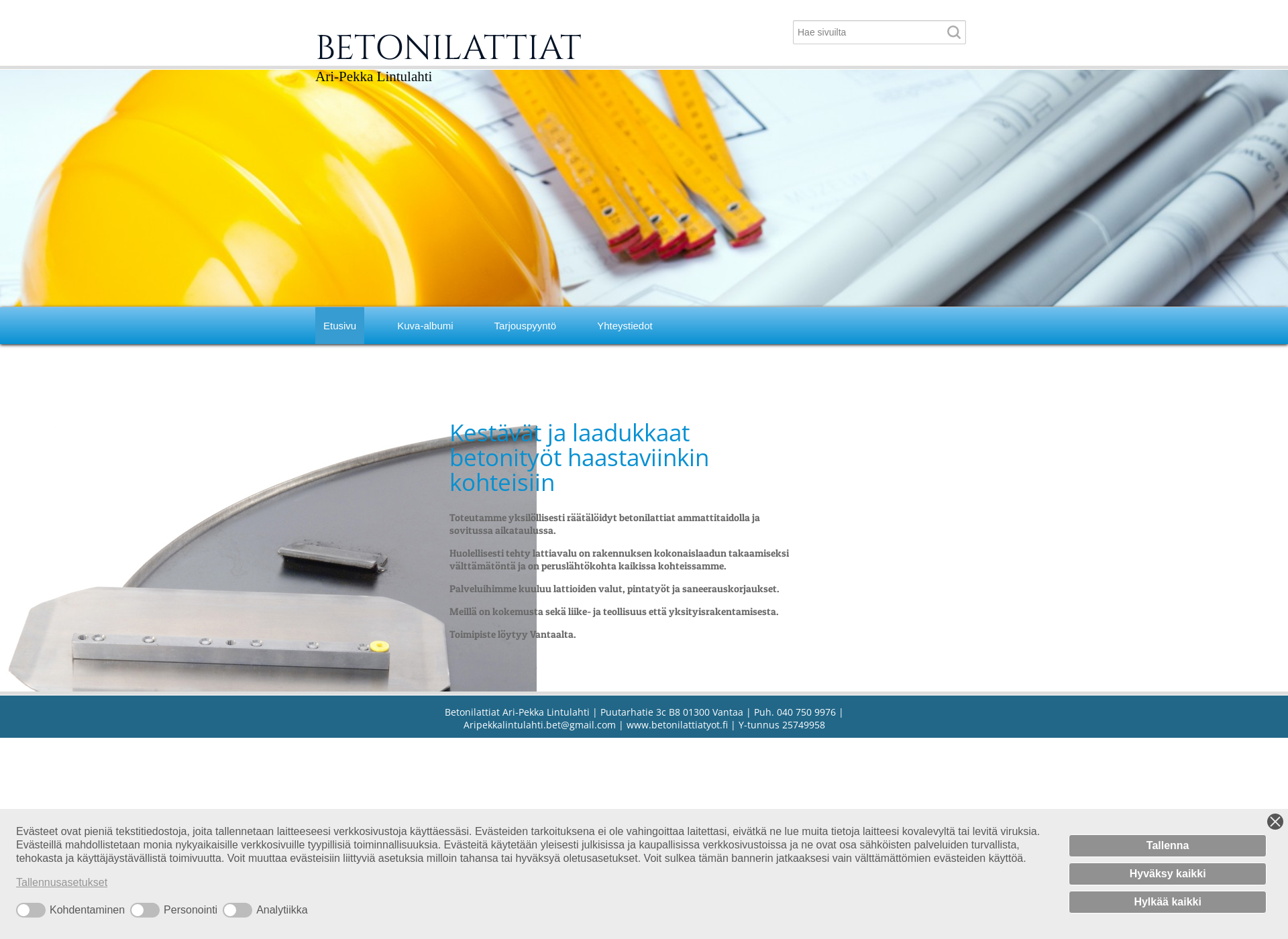 Screenshot for betonilattiatyot.fi