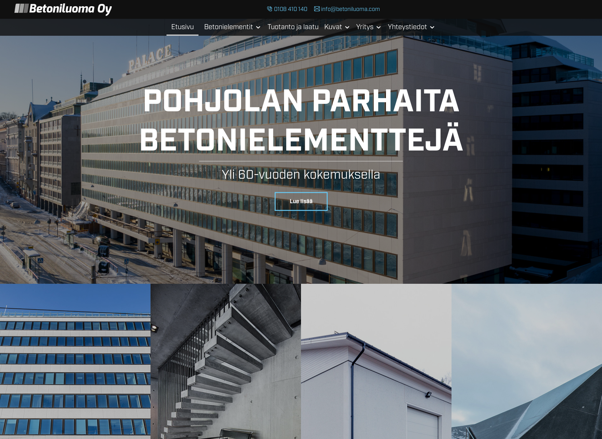 Skärmdump för betoniluoma.fi