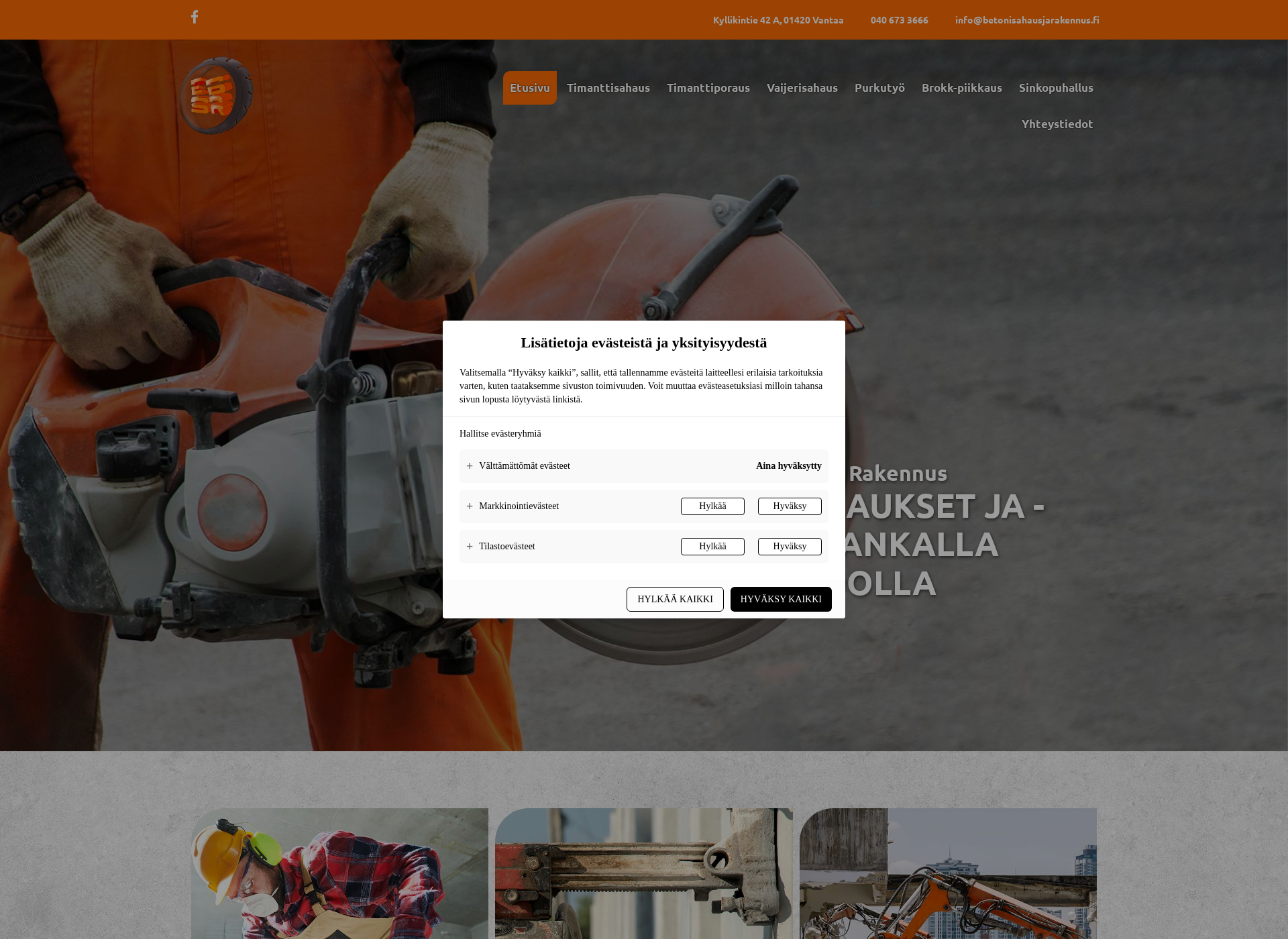 Screenshot for betonisahausjarakennus.fi