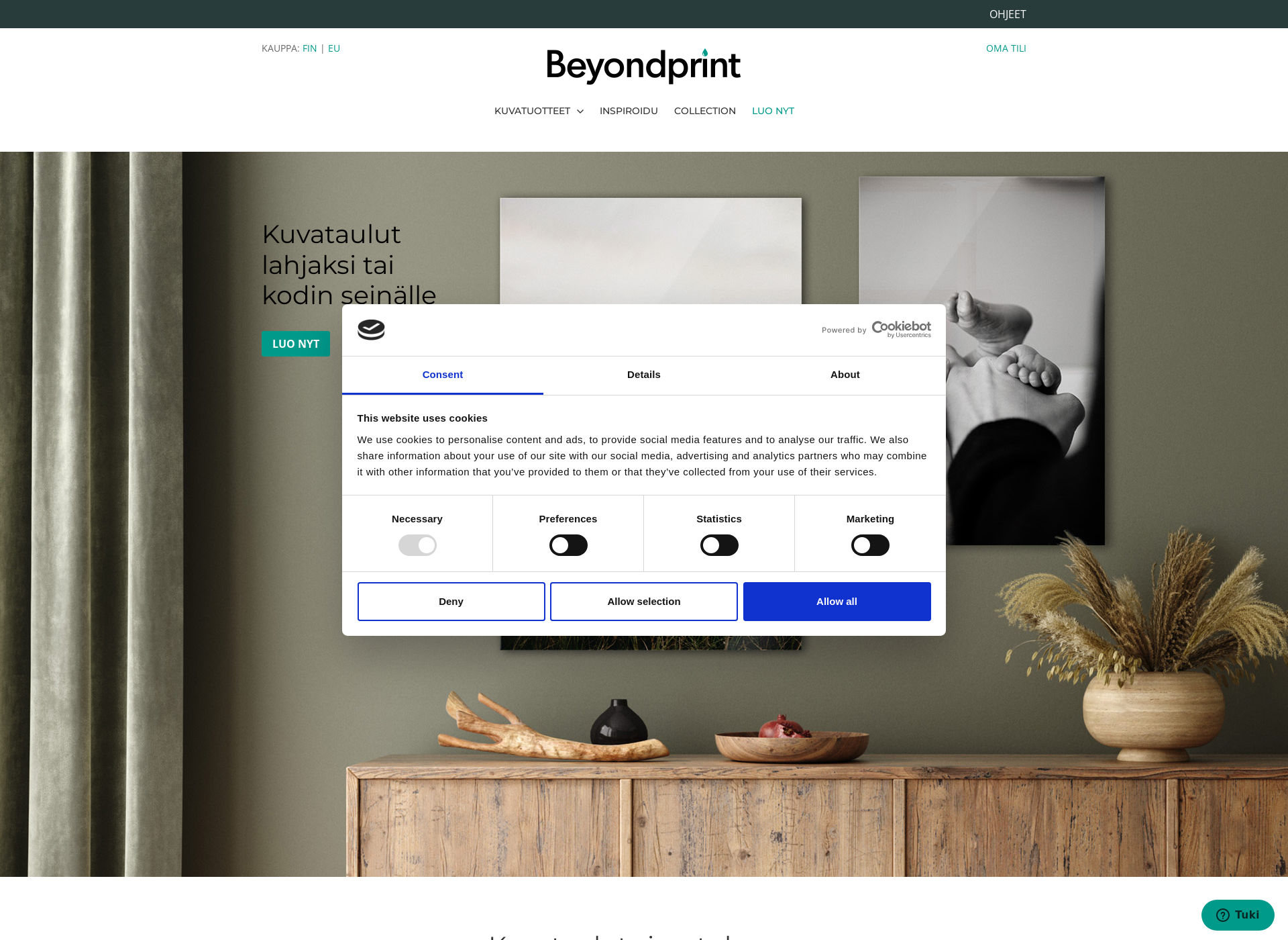 Skärmdump för beyondprint.fi
