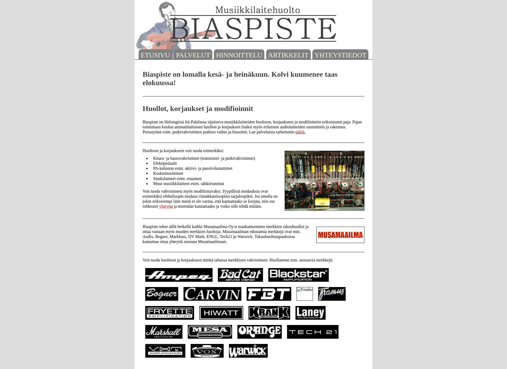 Skärmdump för biaspiste.fi