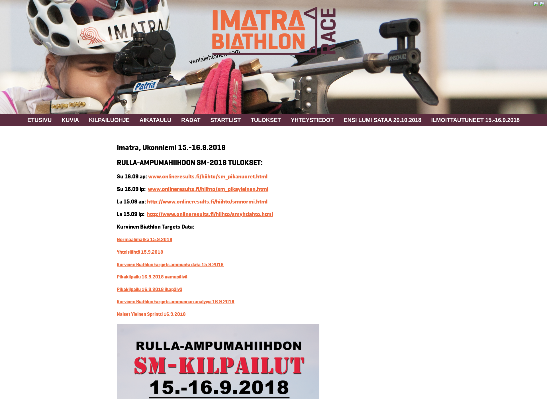 Screenshot for biathlonimatra.fi