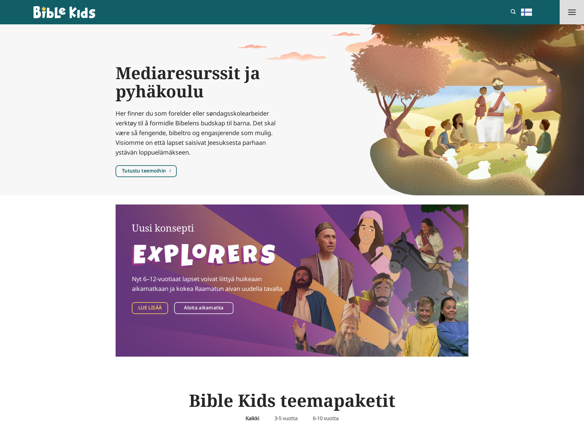 Skärmdump för biblekids.fi