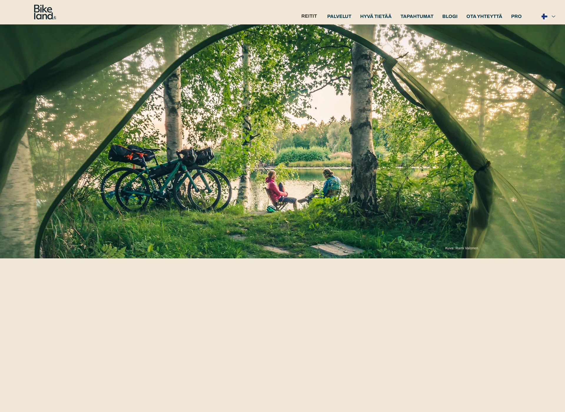 Skärmdump för bikeland.fi