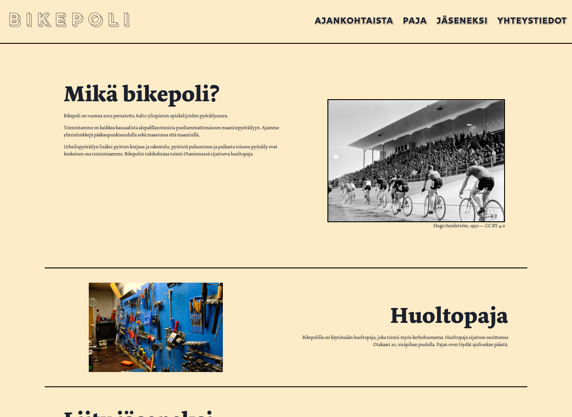 Skärmdump för bikepoli.fi