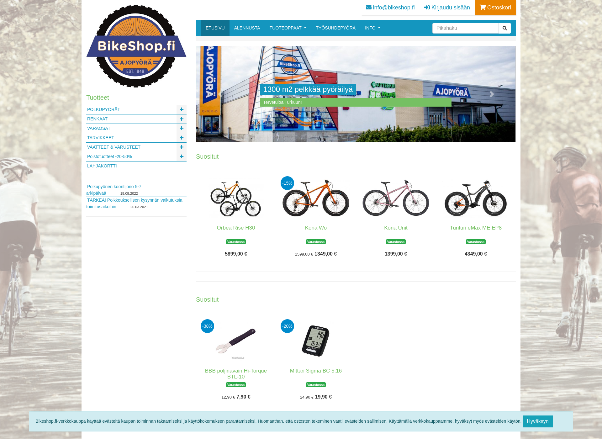 Screenshot for bikeshop.fi