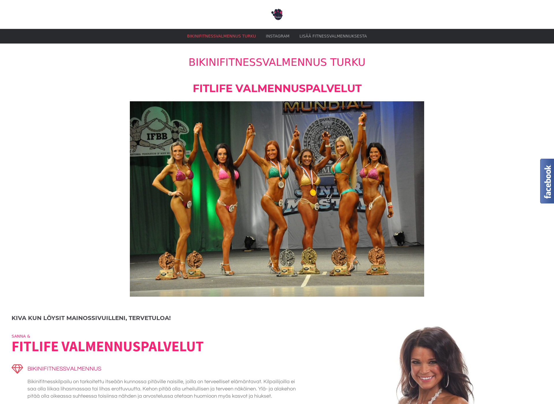 Screenshot for bikinifitnessvalmennus.fi