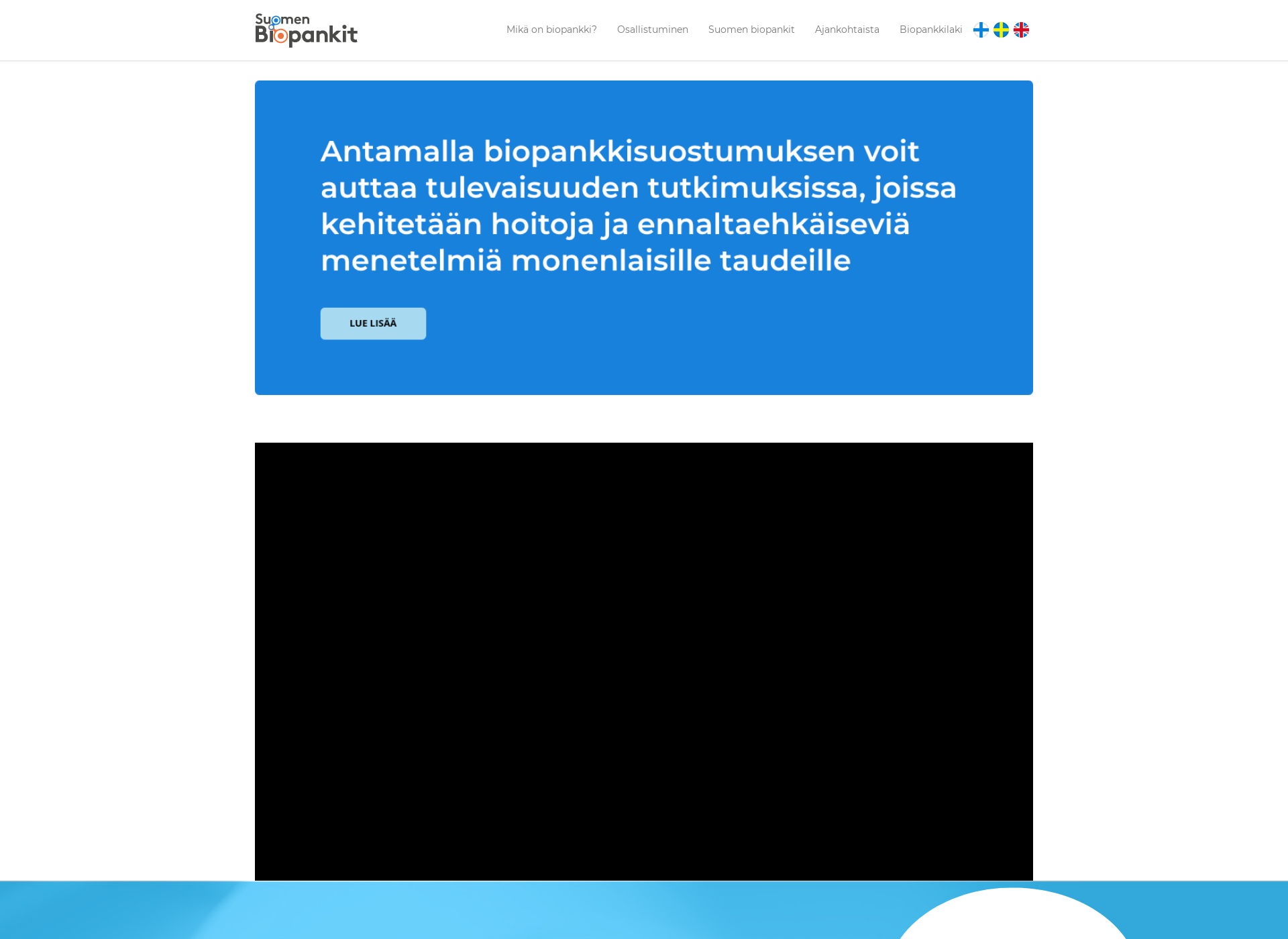 Skärmdump för biobank-finland.fi