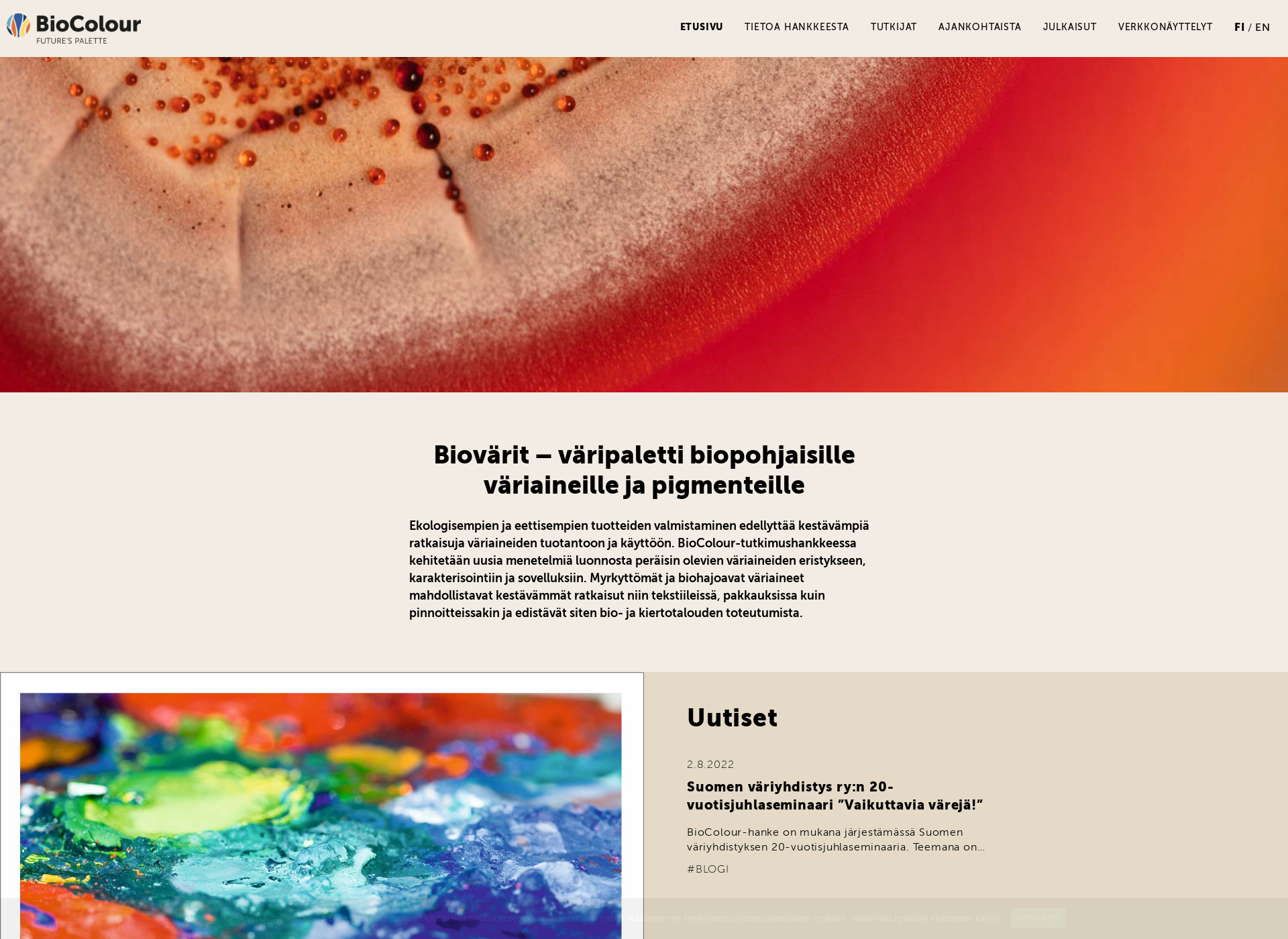 Skärmdump för biocolour.fi