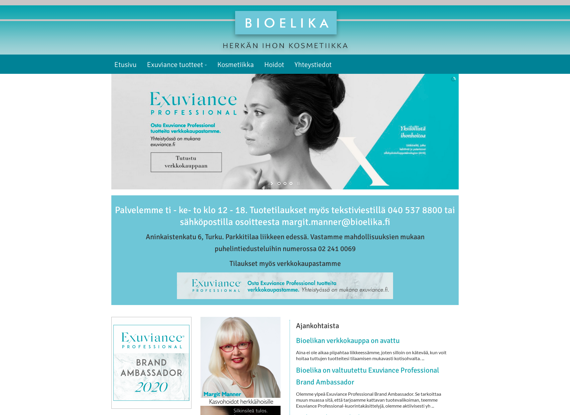 Skärmdump för bioelika.fi