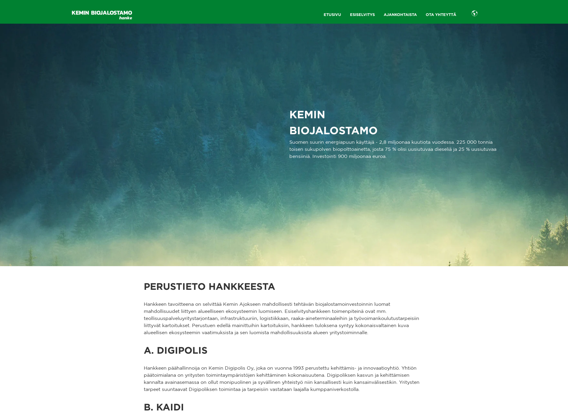 Skärmdump för biojalostamo.fi